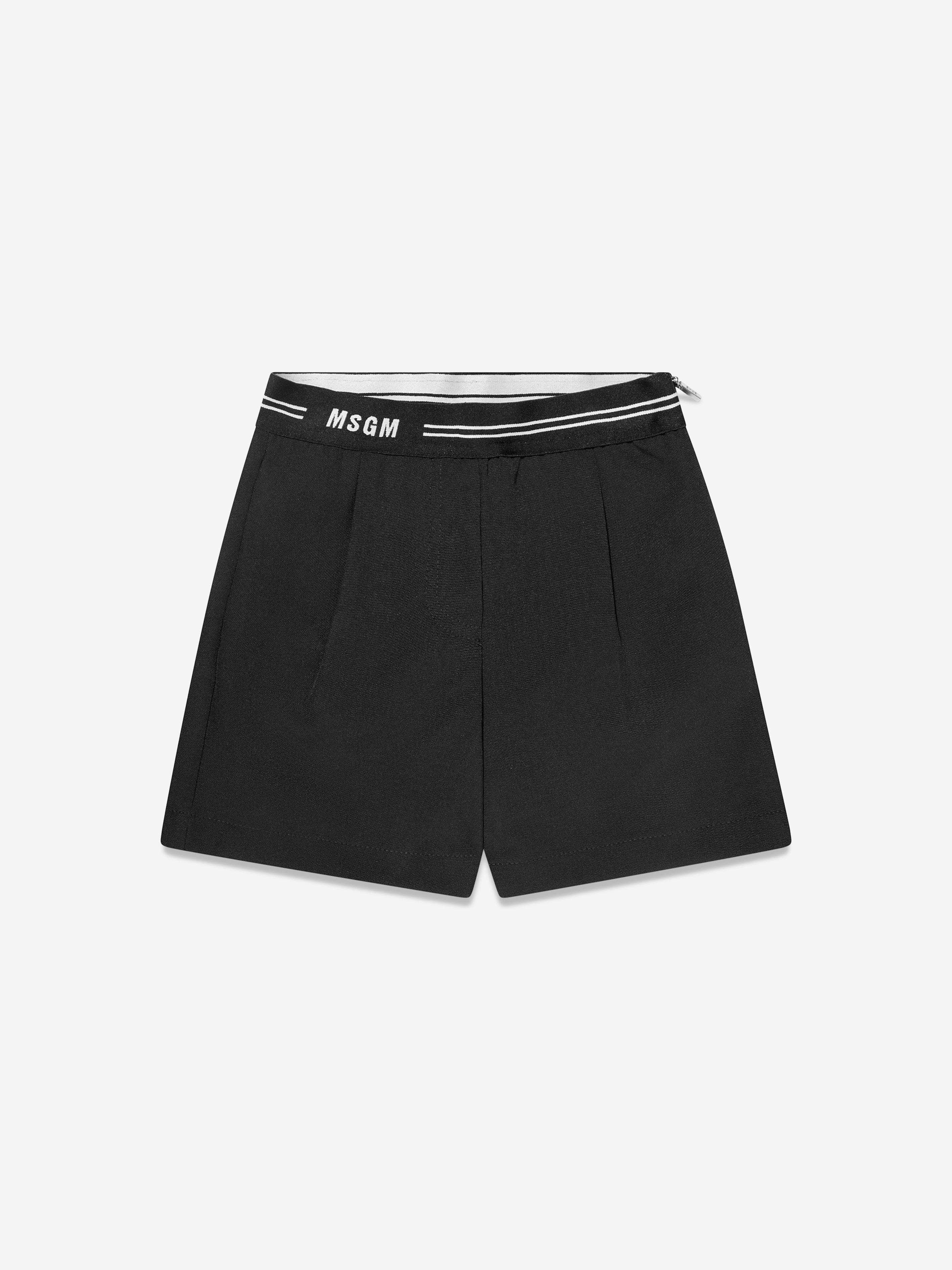 MSGM Girls Technical Shorts in Black