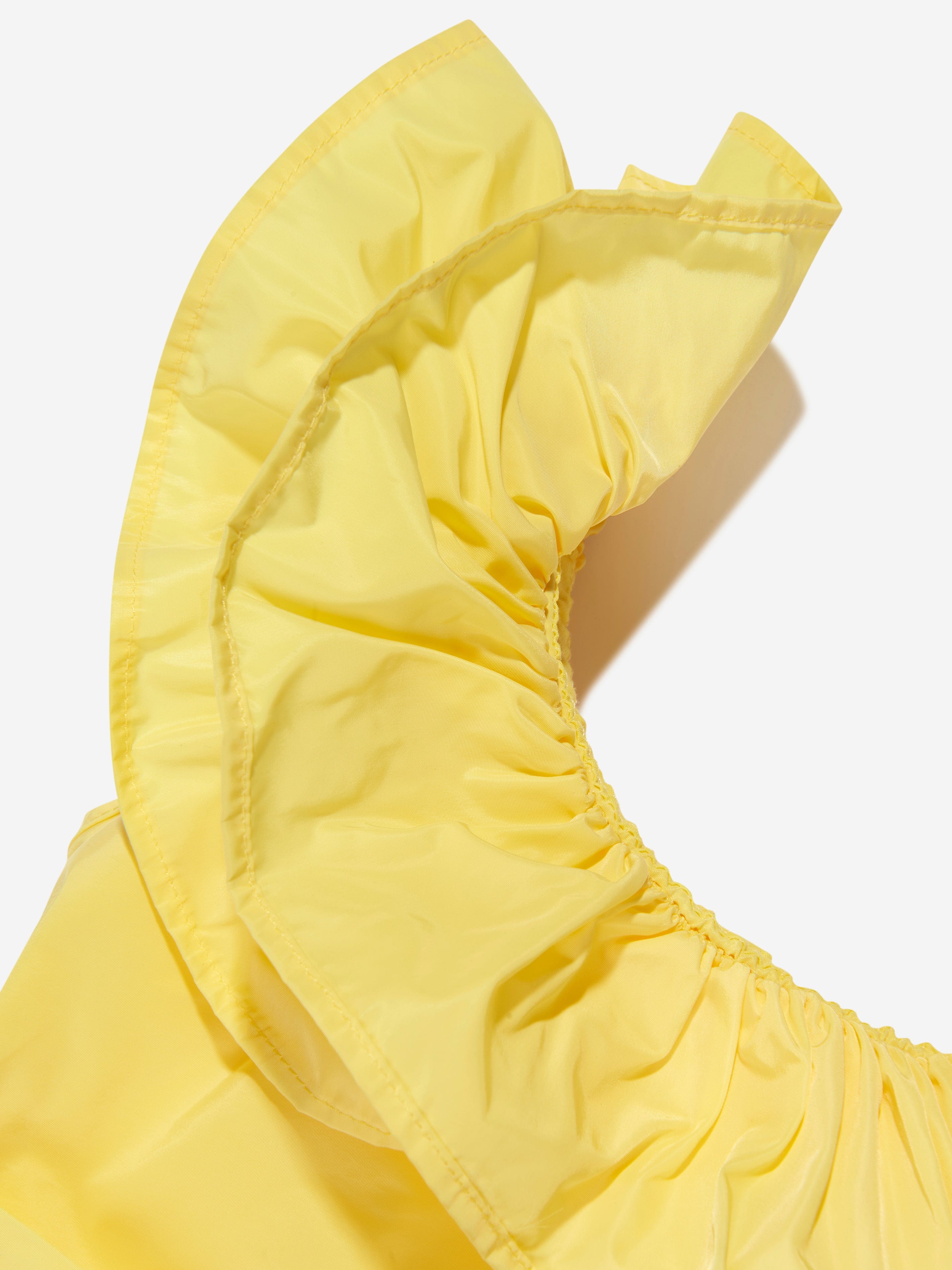 MSGM Girls Asymetrical Ruffle Dress in Yellow