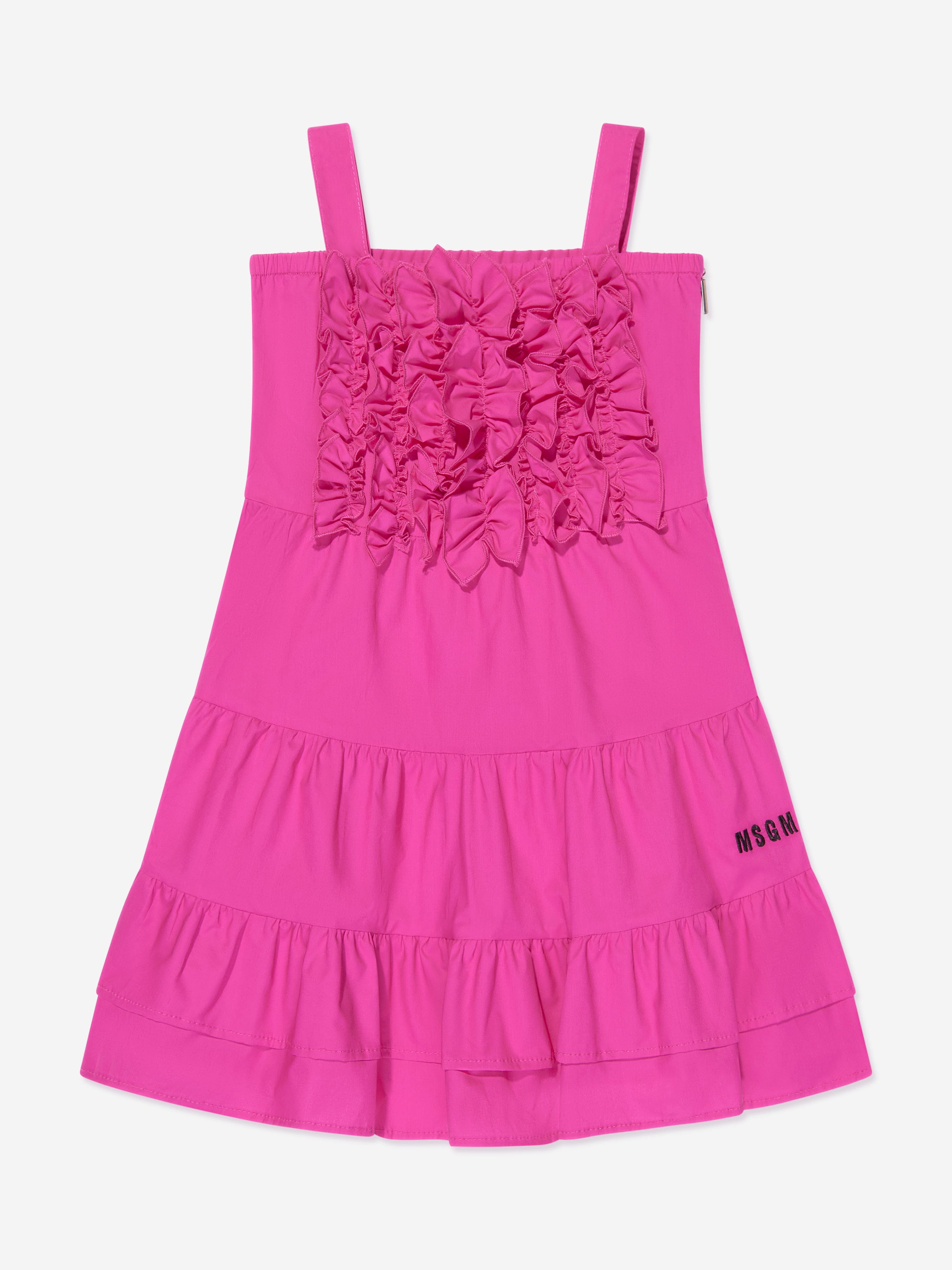 MSGM Girls Ruffle Dress in Pink