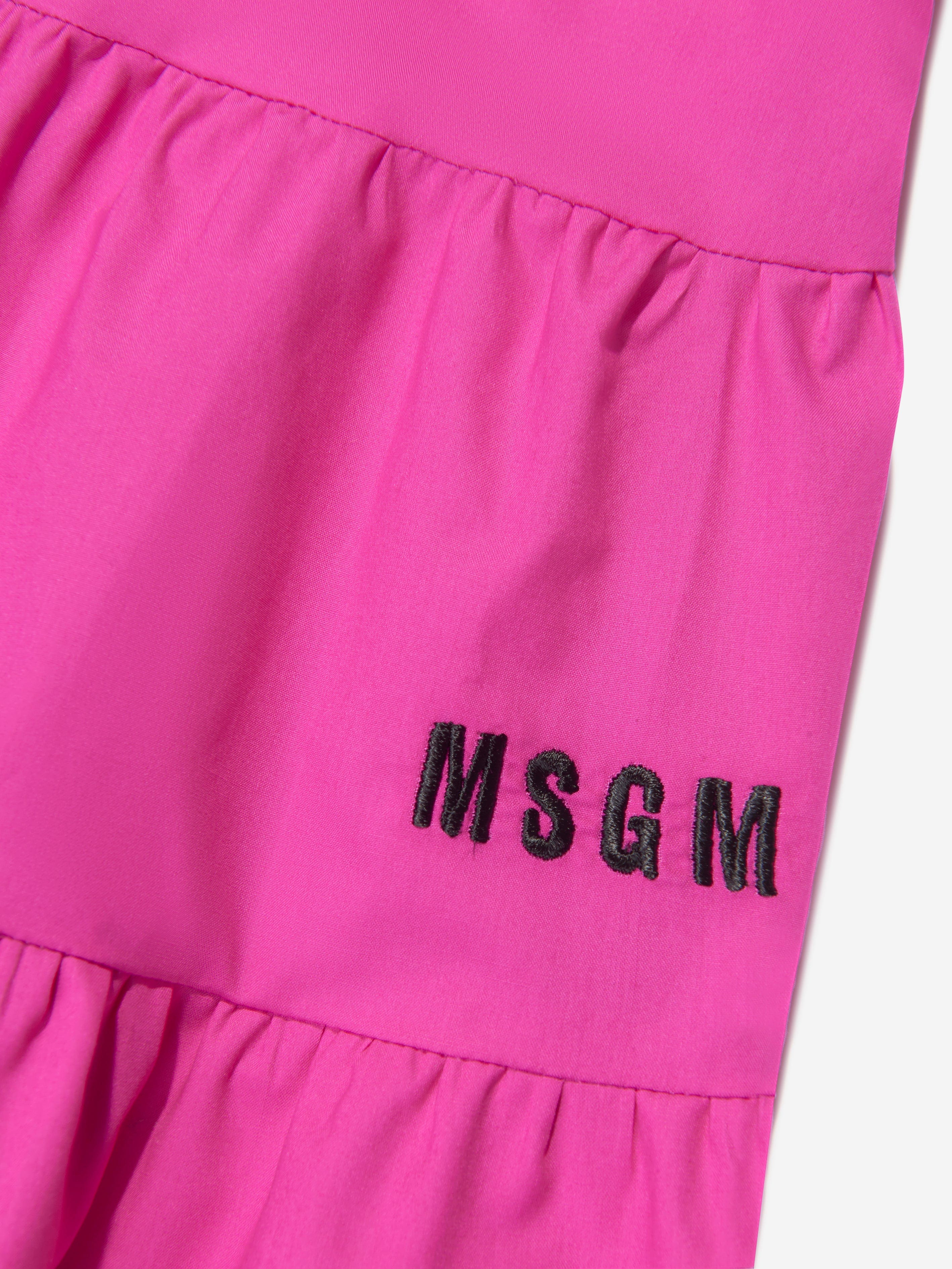 MSGM Girls Ruffle Dress in Pink