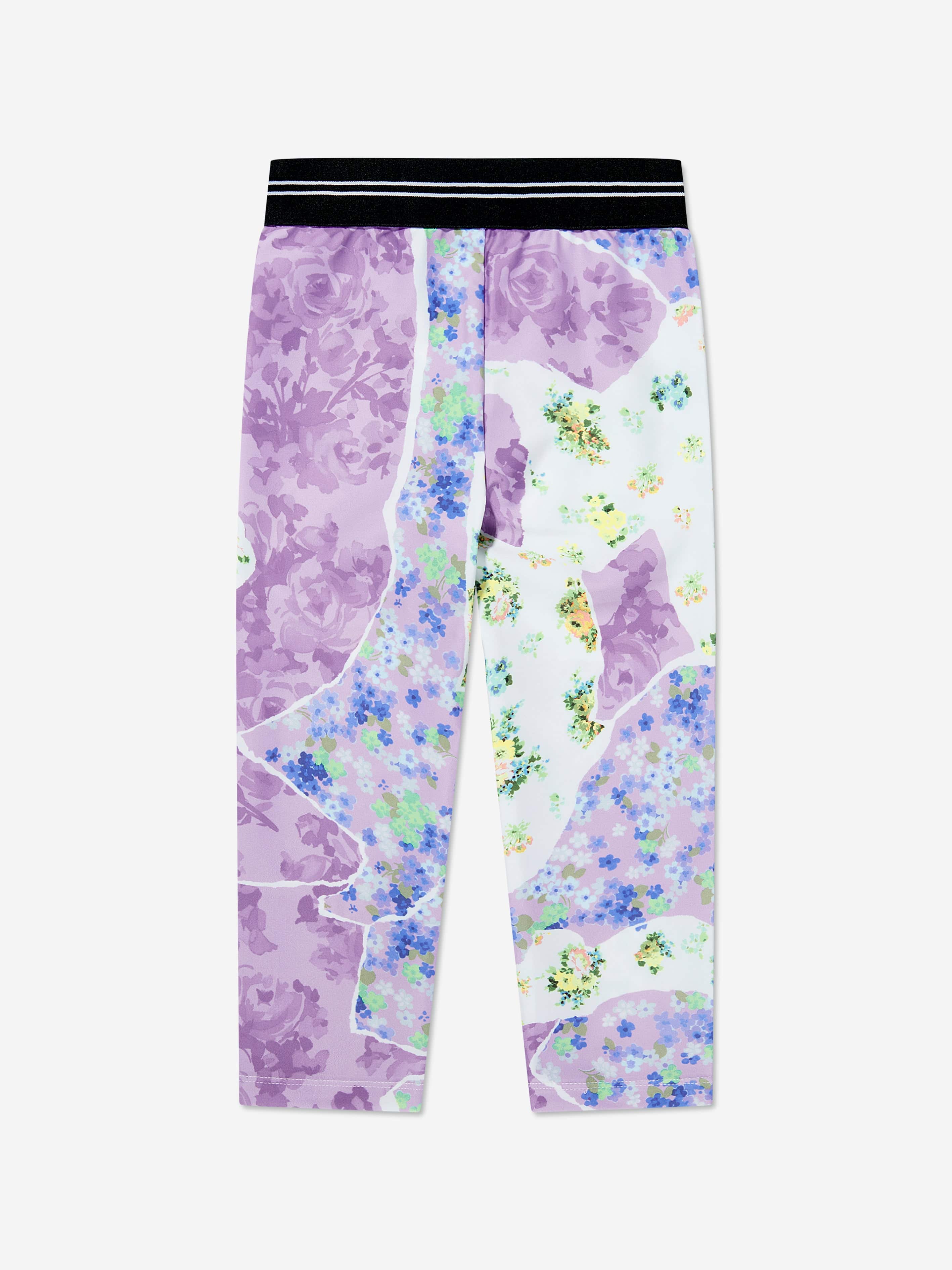 MSGM Girls Floral Leggings in Multicolour