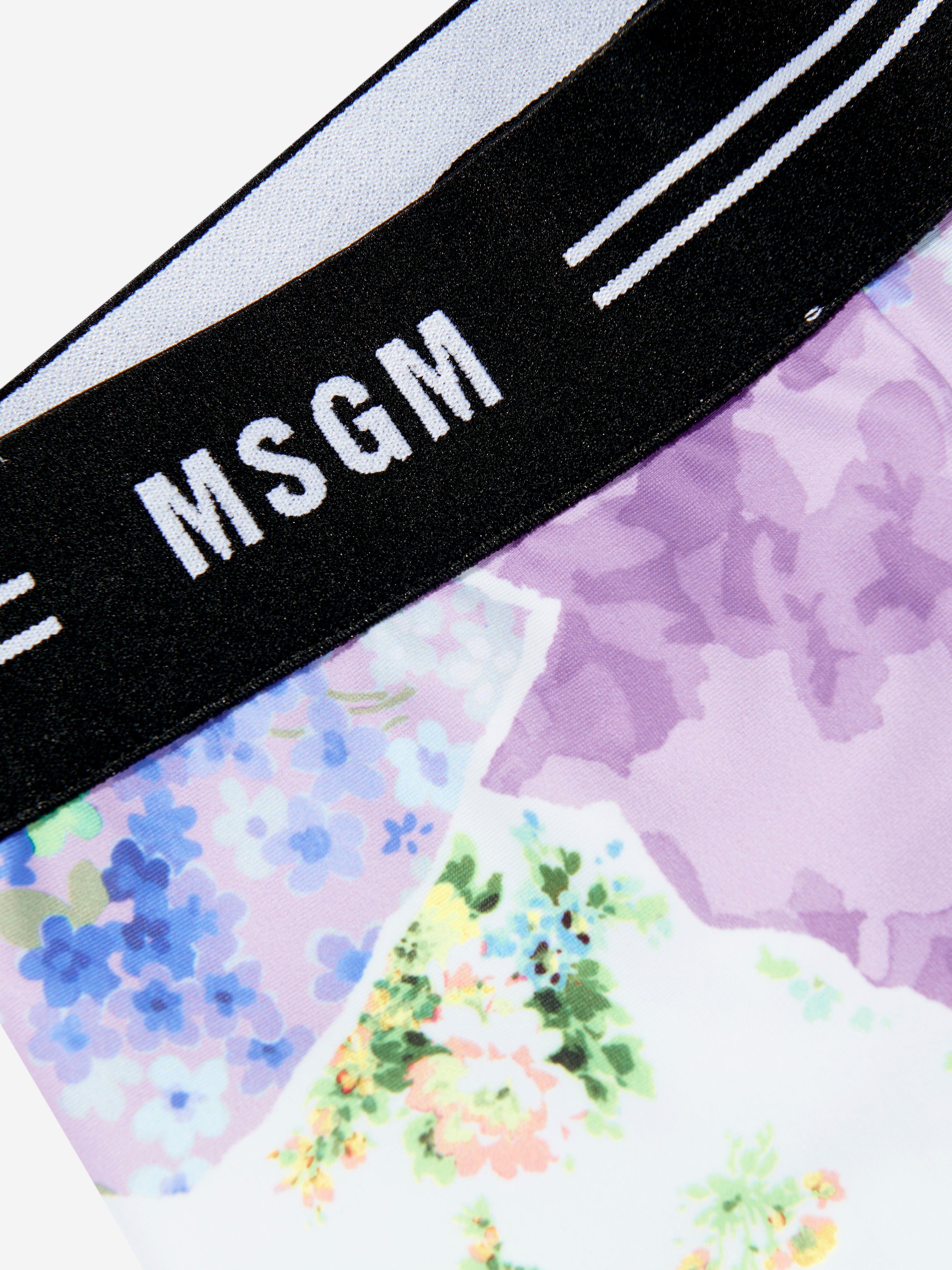 MSGM Girls Floral Leggings in Multicolour