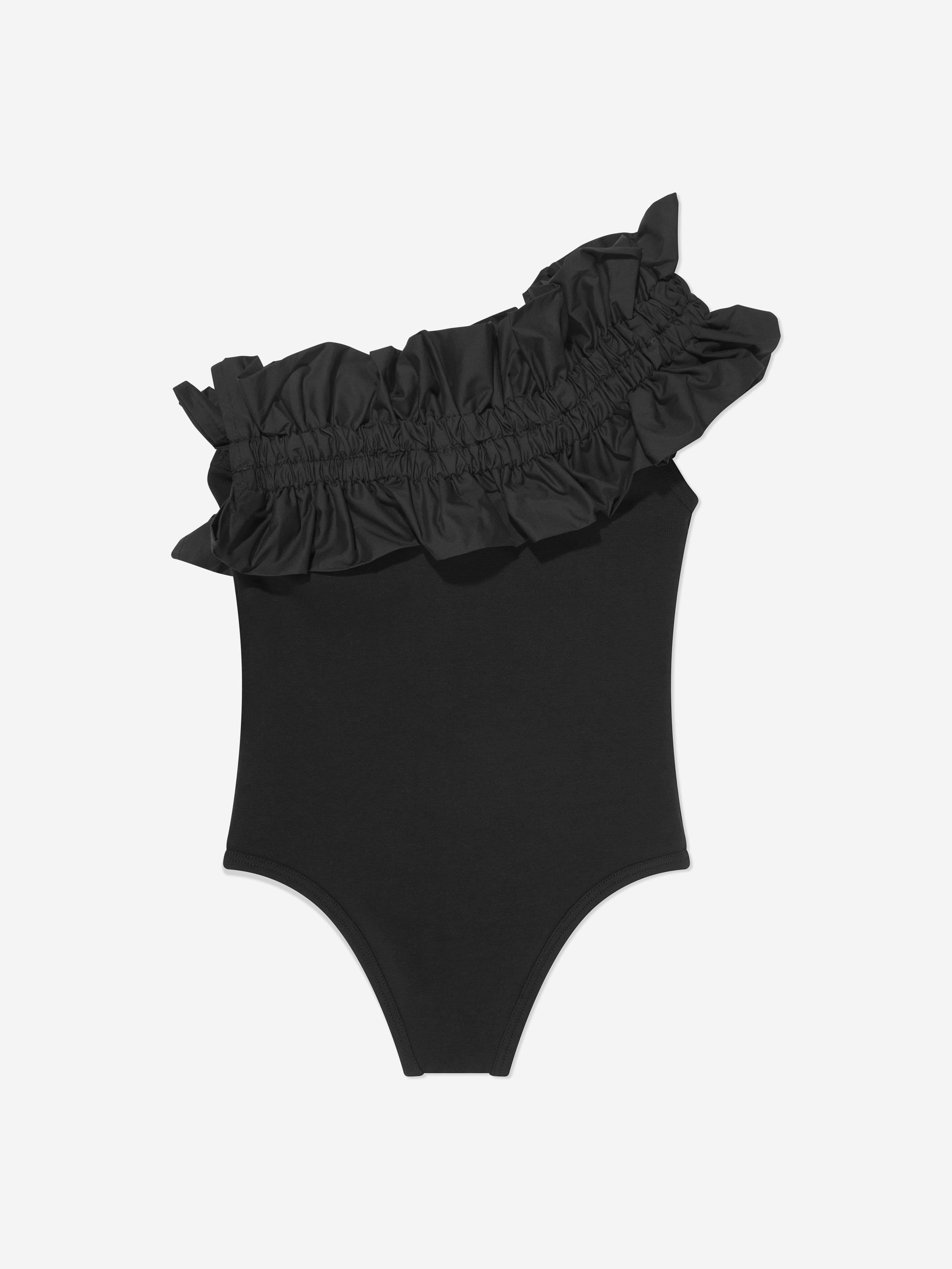 MSGM Girls Asymetrical Bodysuit in Black