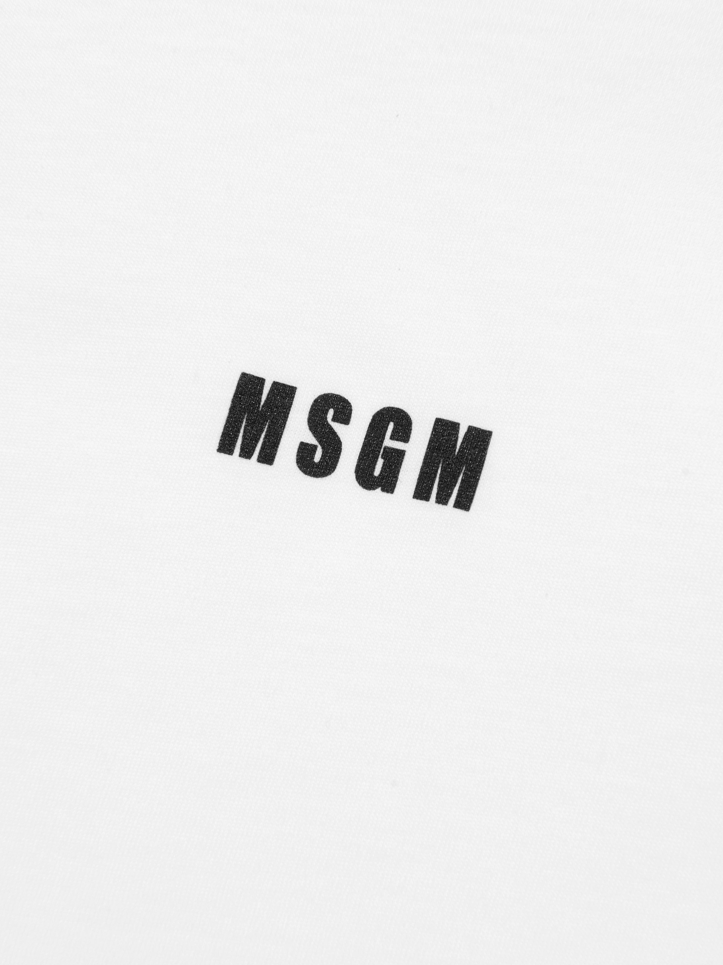 MSGM Girls Ruffle Sleeve T-Shirt Dress in White