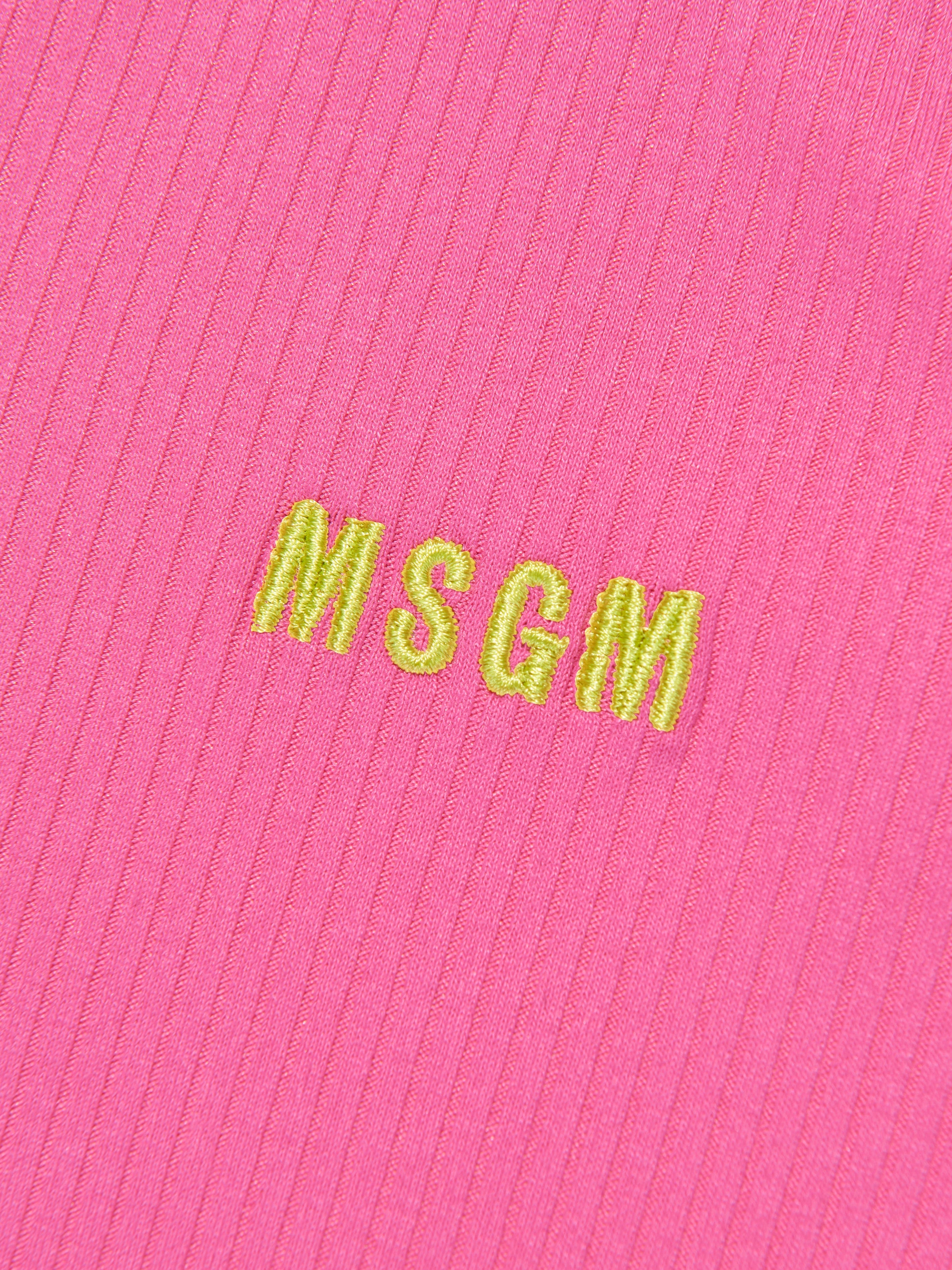 MSGM Girls Ribbed Tank Top in Pink