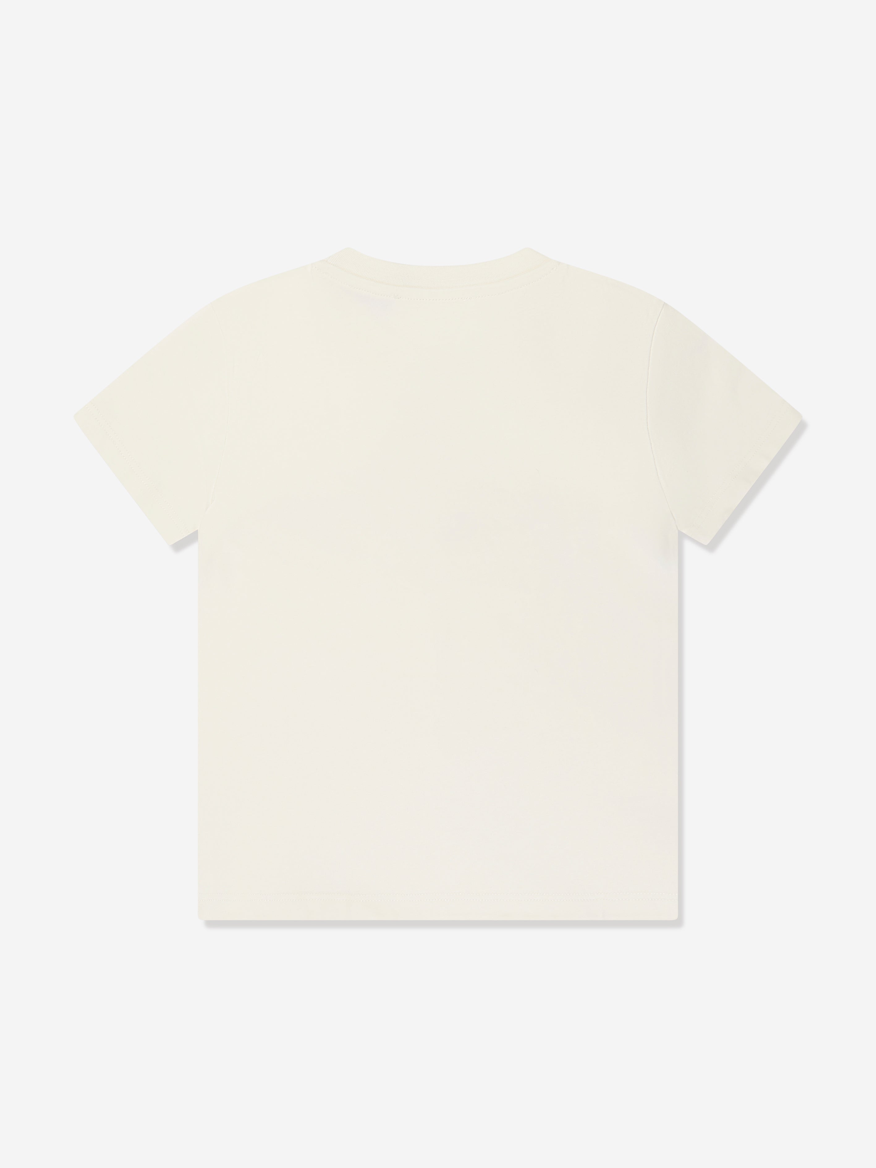 MSGM Kids Logo Print T-Shirt in Cream