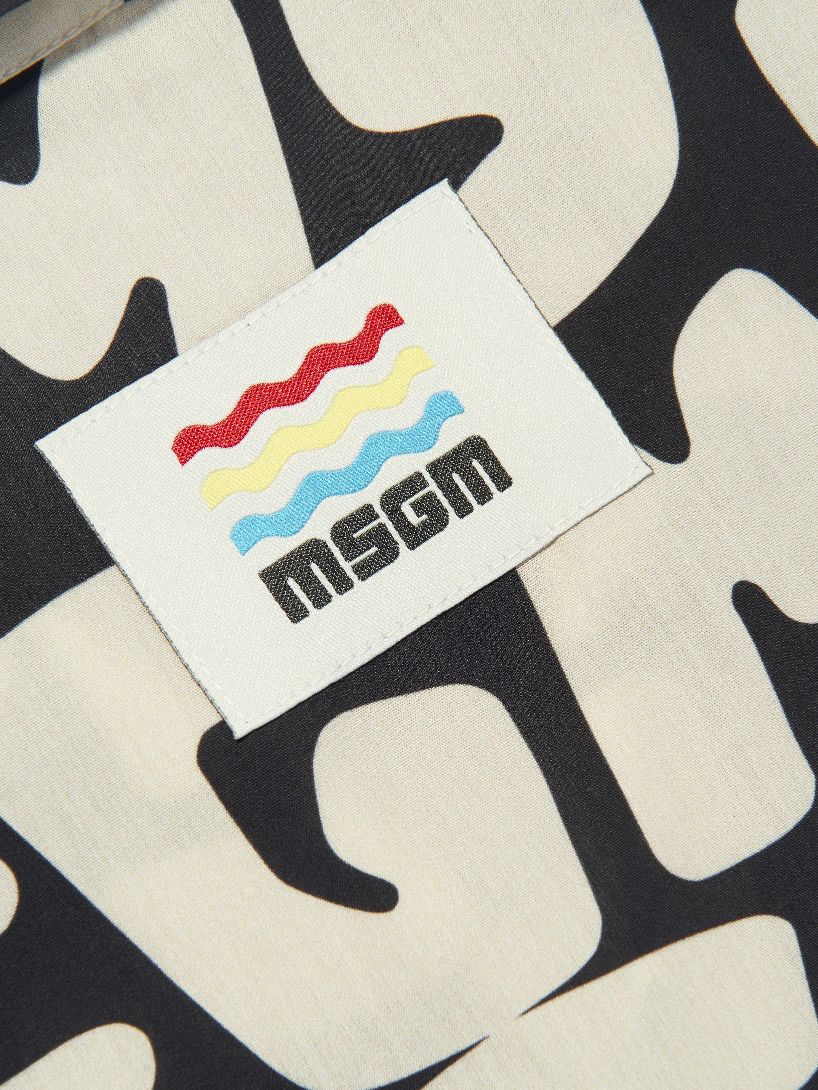 MSGM Boys Short Sleeve Logo Shirt in Black