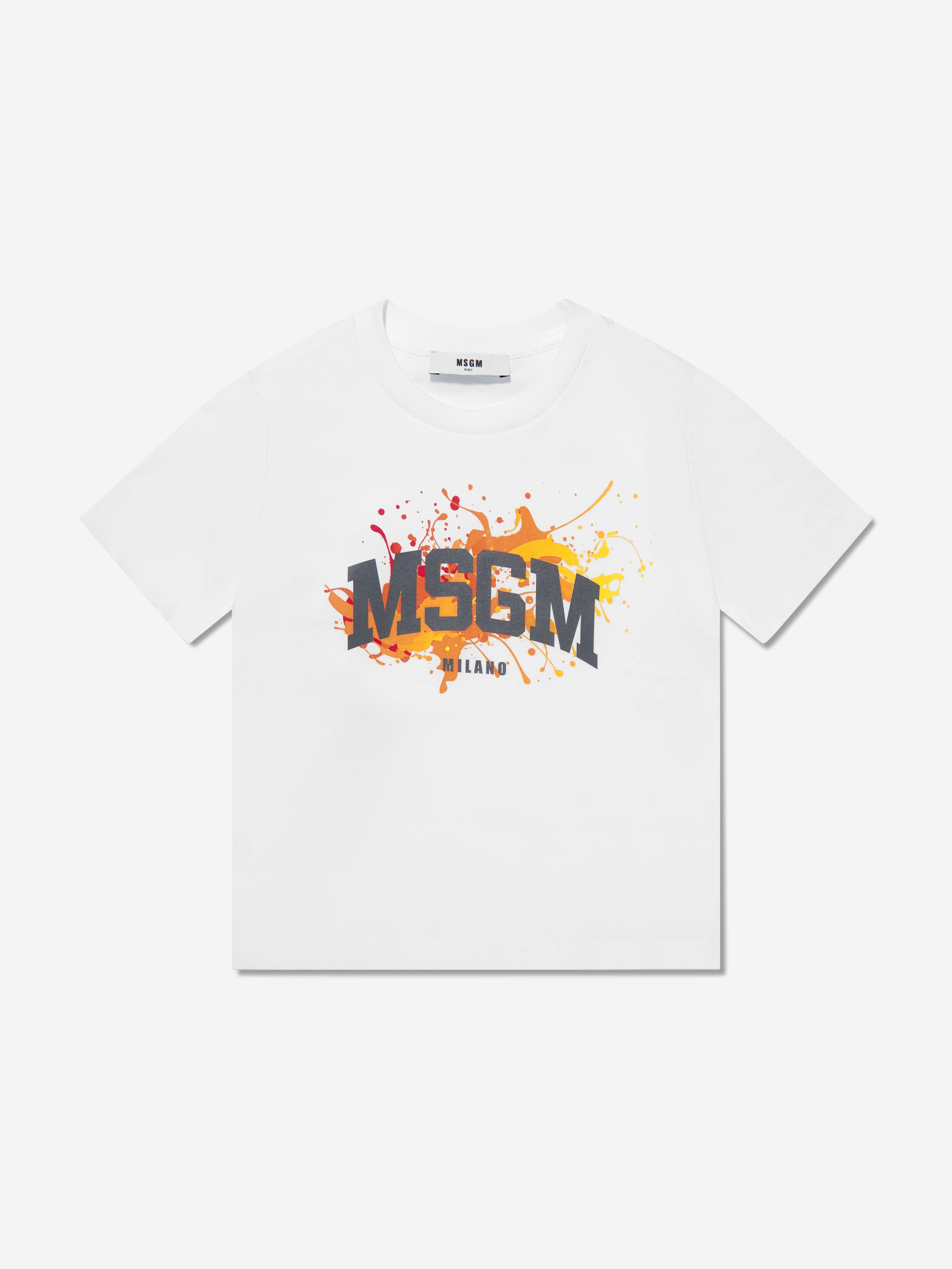 MSGM Boys Logo Print T-Shirt in White