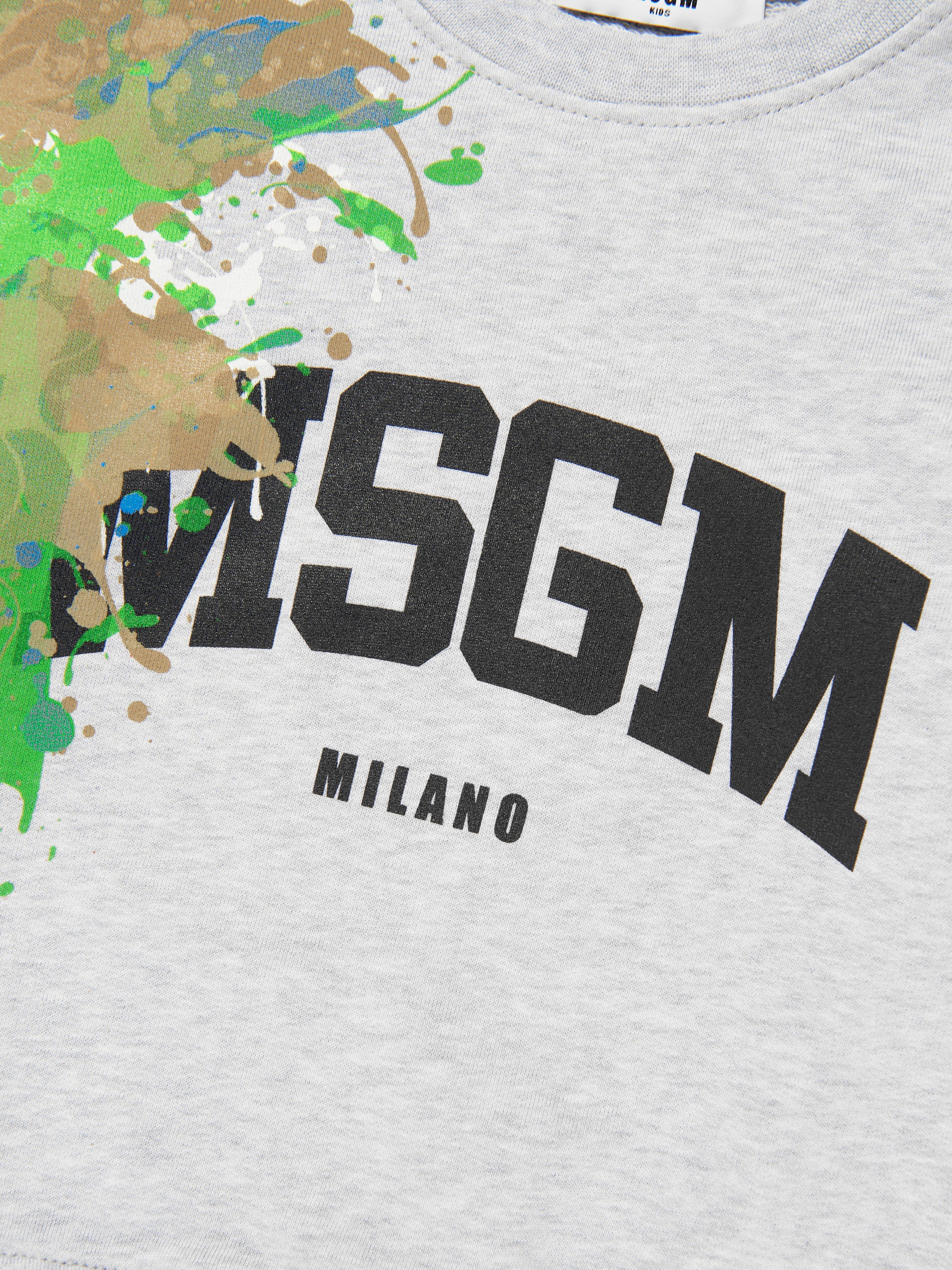 MSGM Boys Paint Splash Sweatshirt in Grey