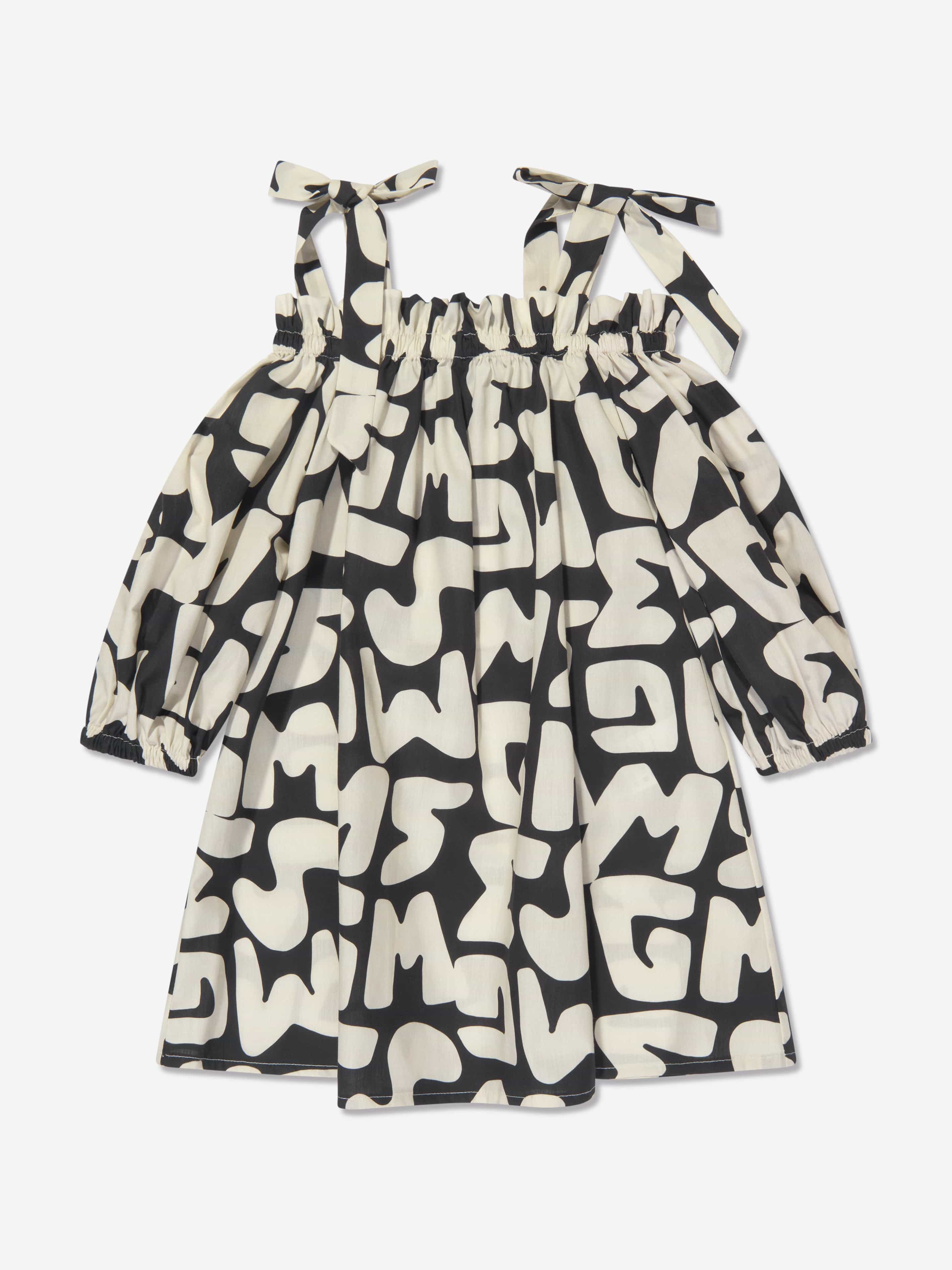 MSGM Girls Cold Shoulder Mini Dress In Black