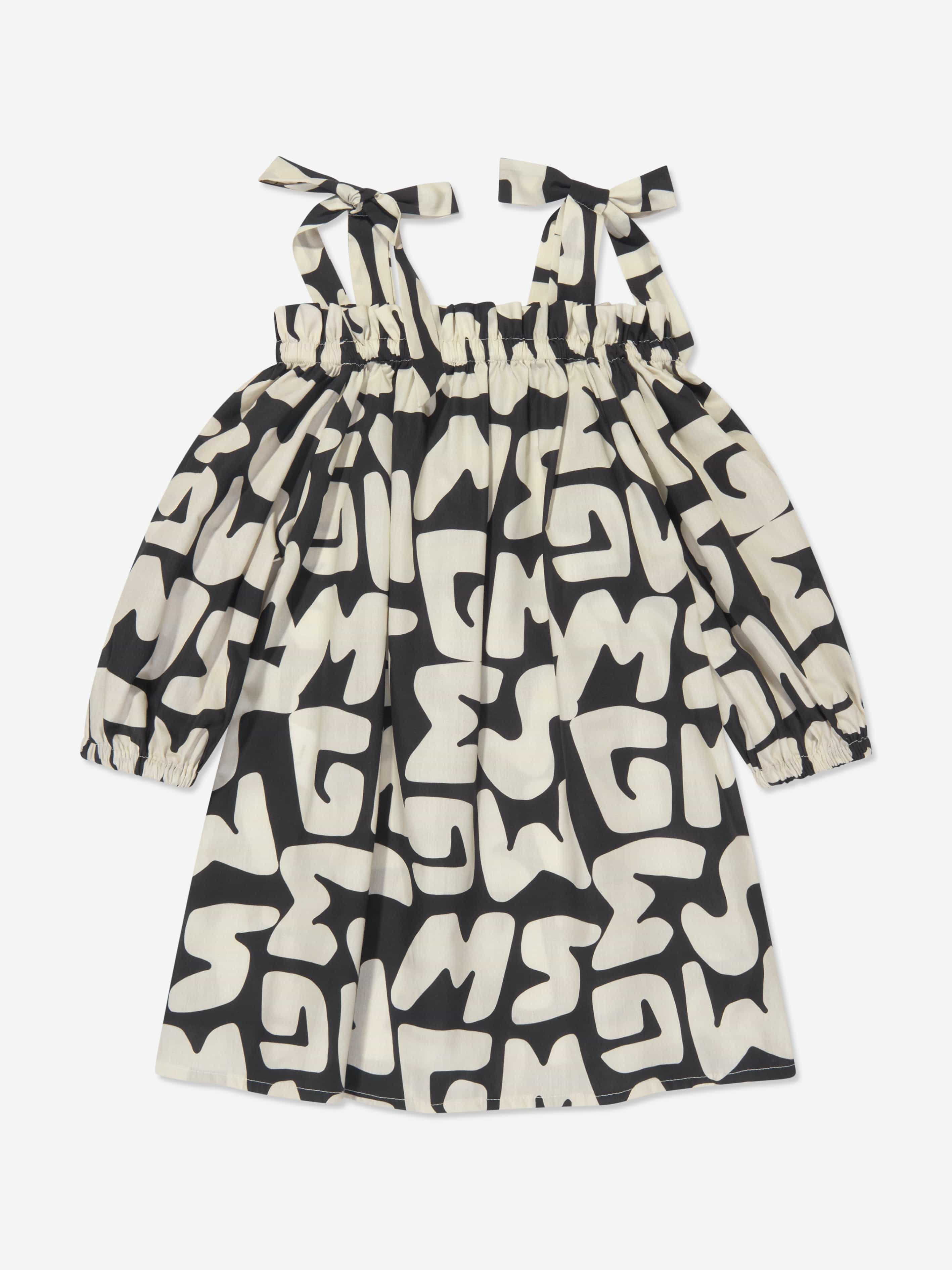 MSGM Girls Cold Shoulder Mini Dress In Black