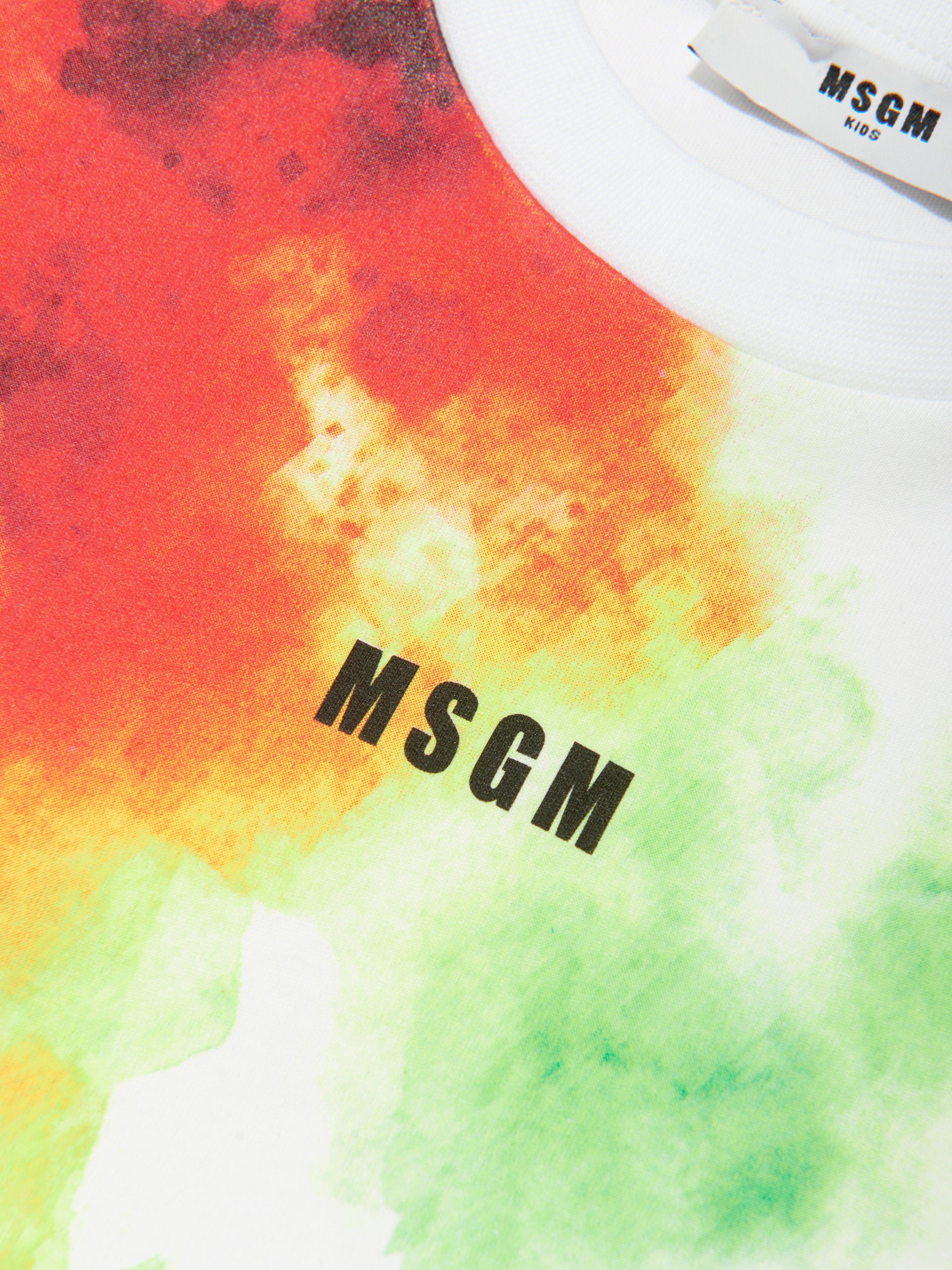 MSGM Boys Jersey Logo T-Shirt in White