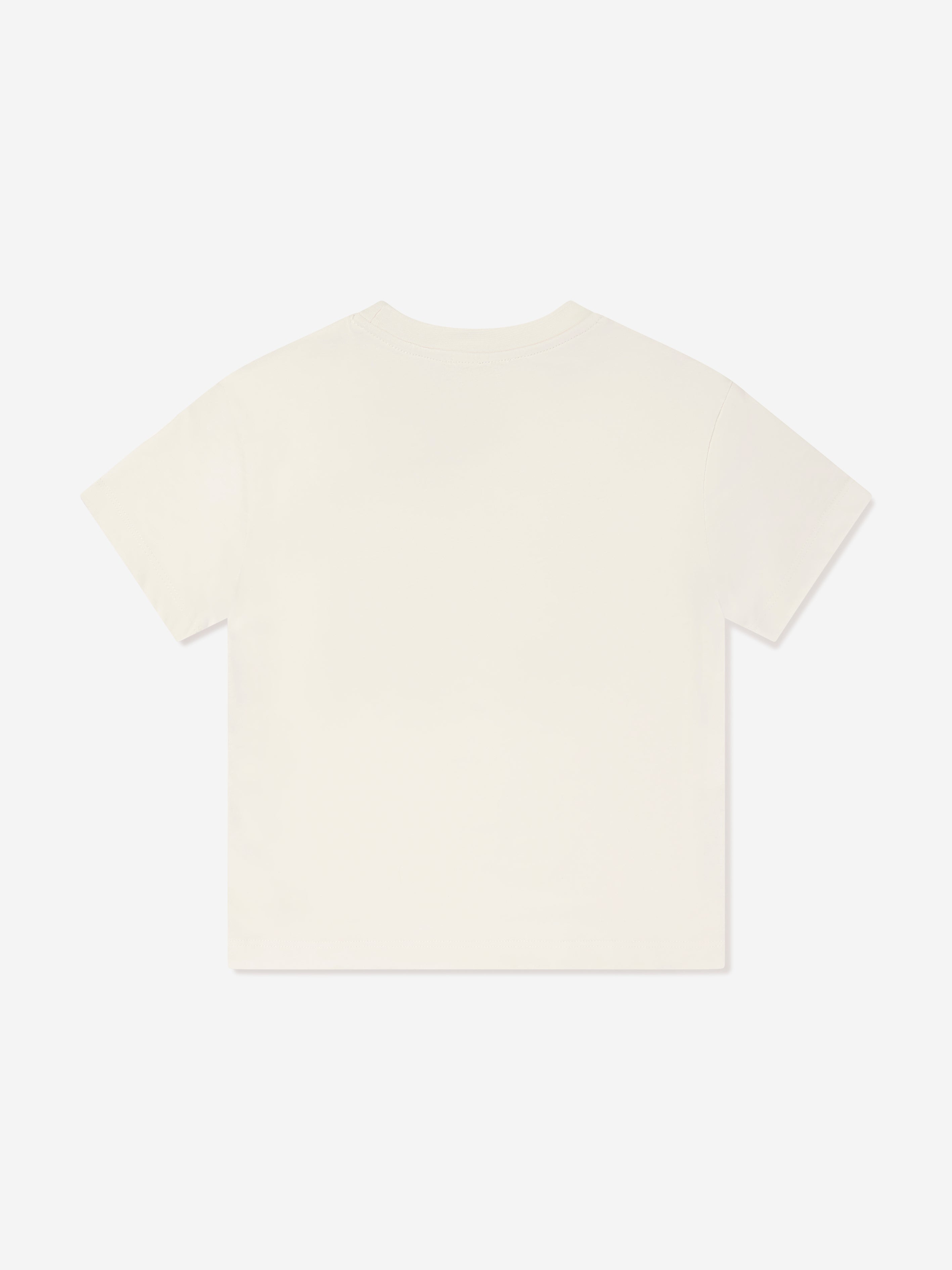 MSGM Boys Jersey Logo T-Shirt in Ivory