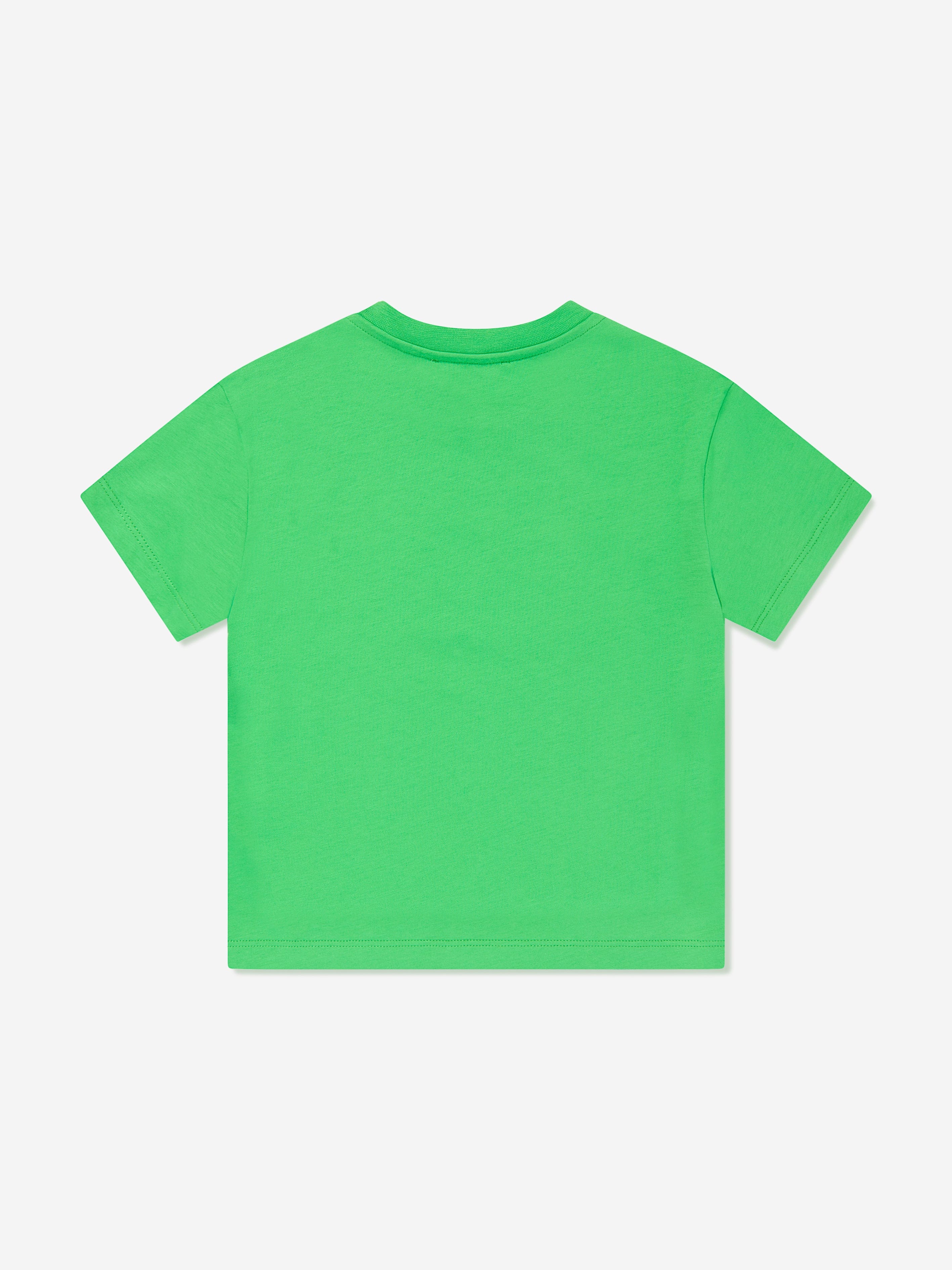 MSGM Boys Jersey Logo T-Shirt in Green