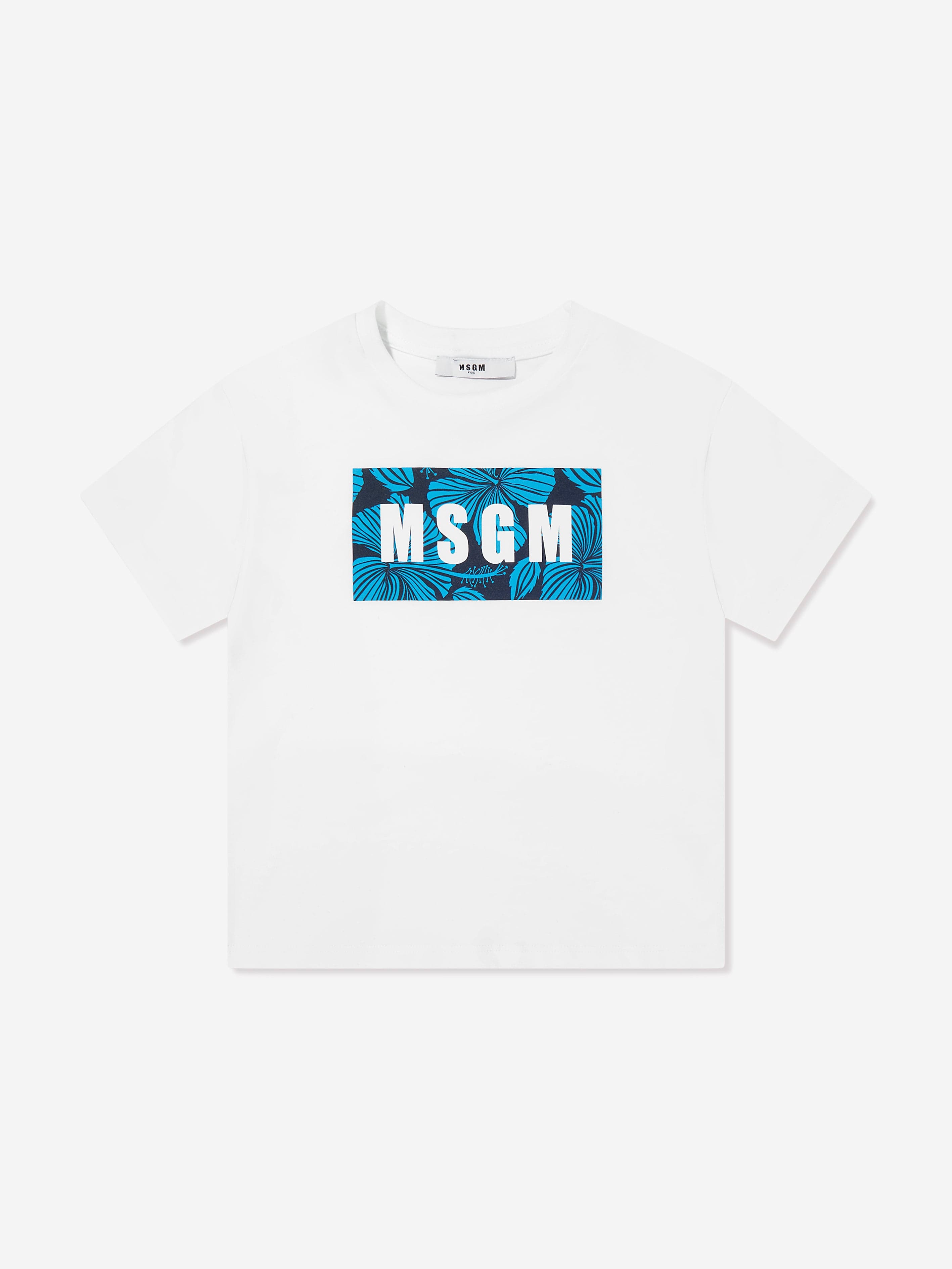 MSGM Boys Jersey Logo T-Shirt in White