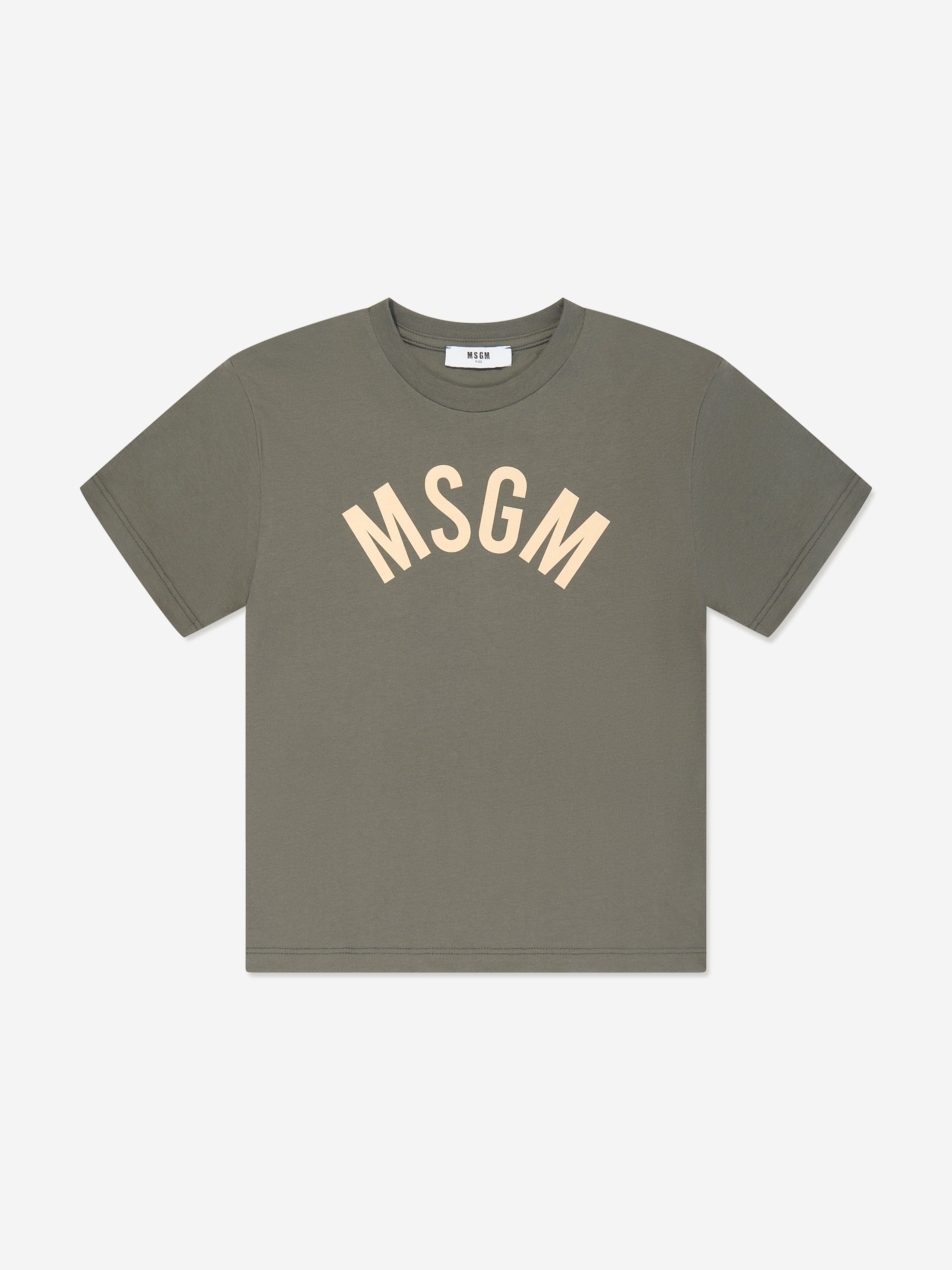 MSGM Boys Jersey Logo T-Shirt in Grey