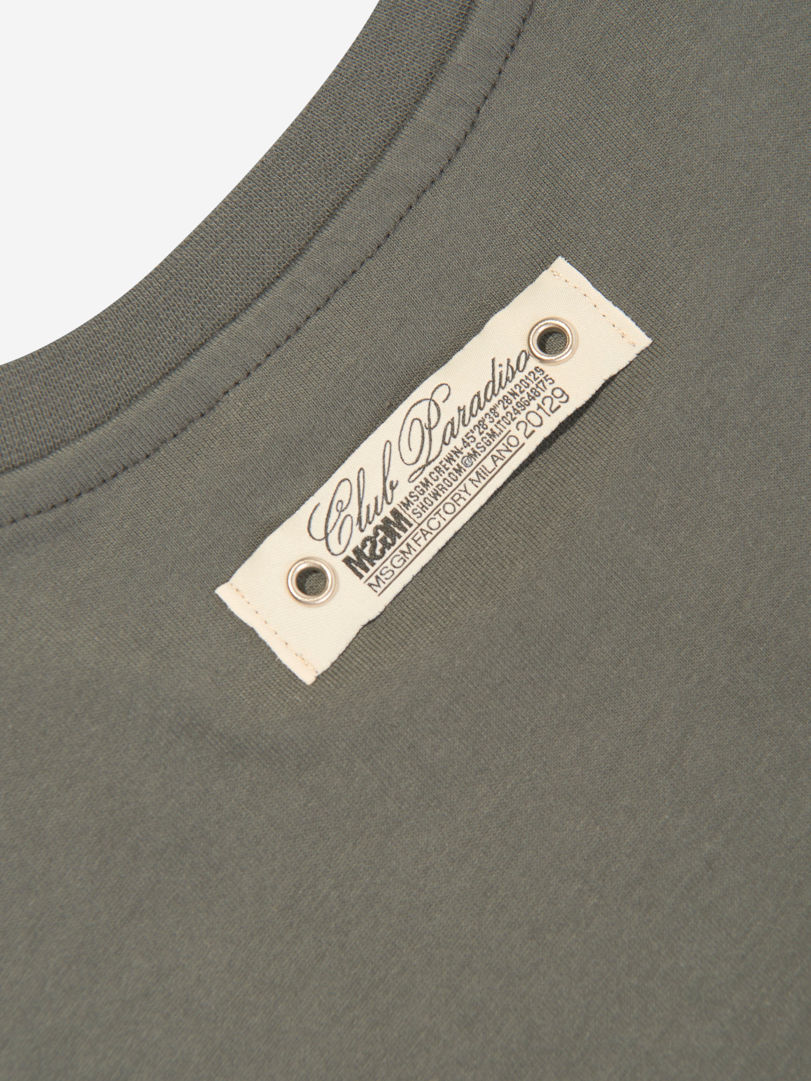 MSGM Boys Jersey Logo T-Shirt in Grey