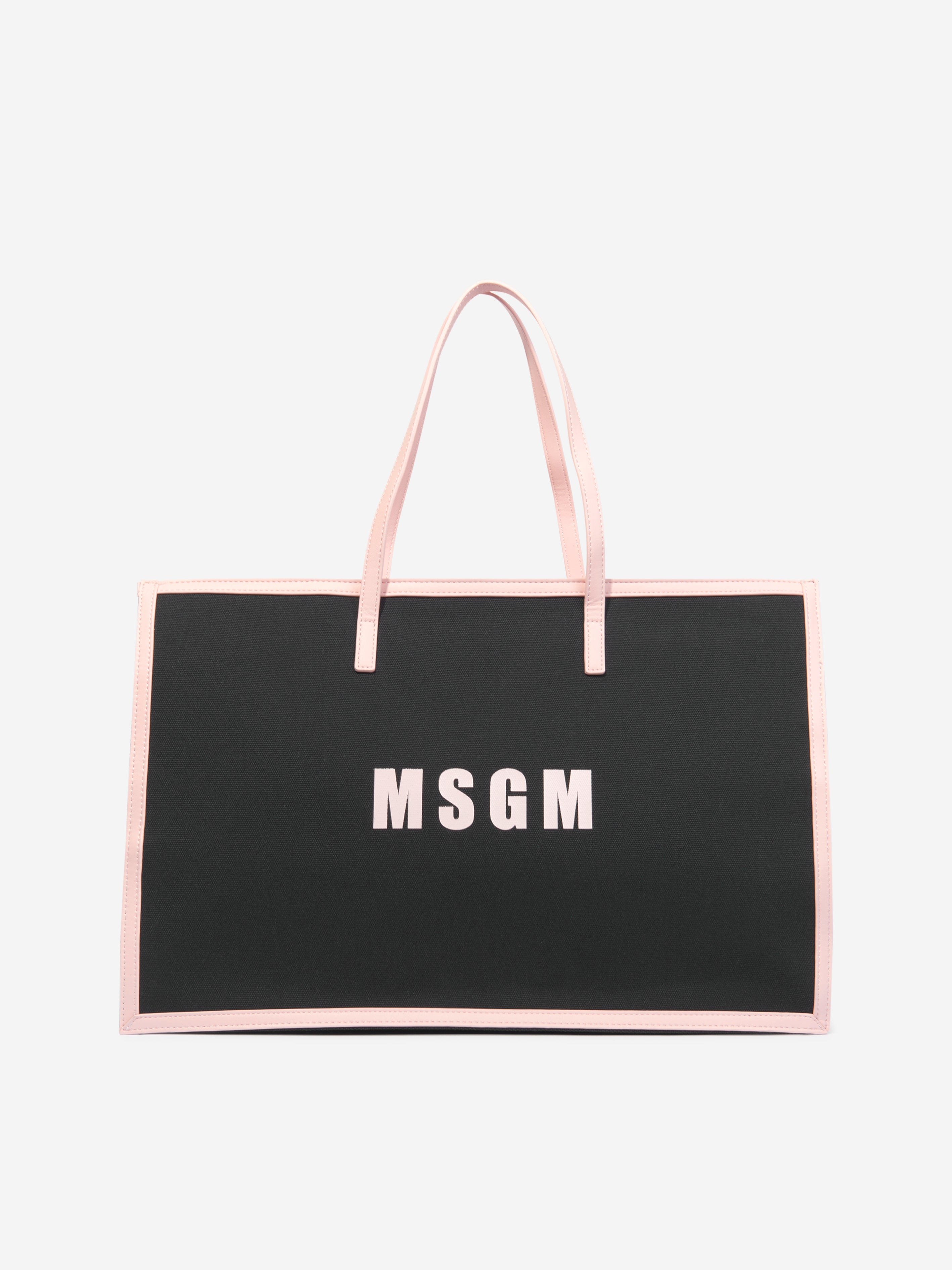 MSGM Girls Canvas Tote Bag in Black