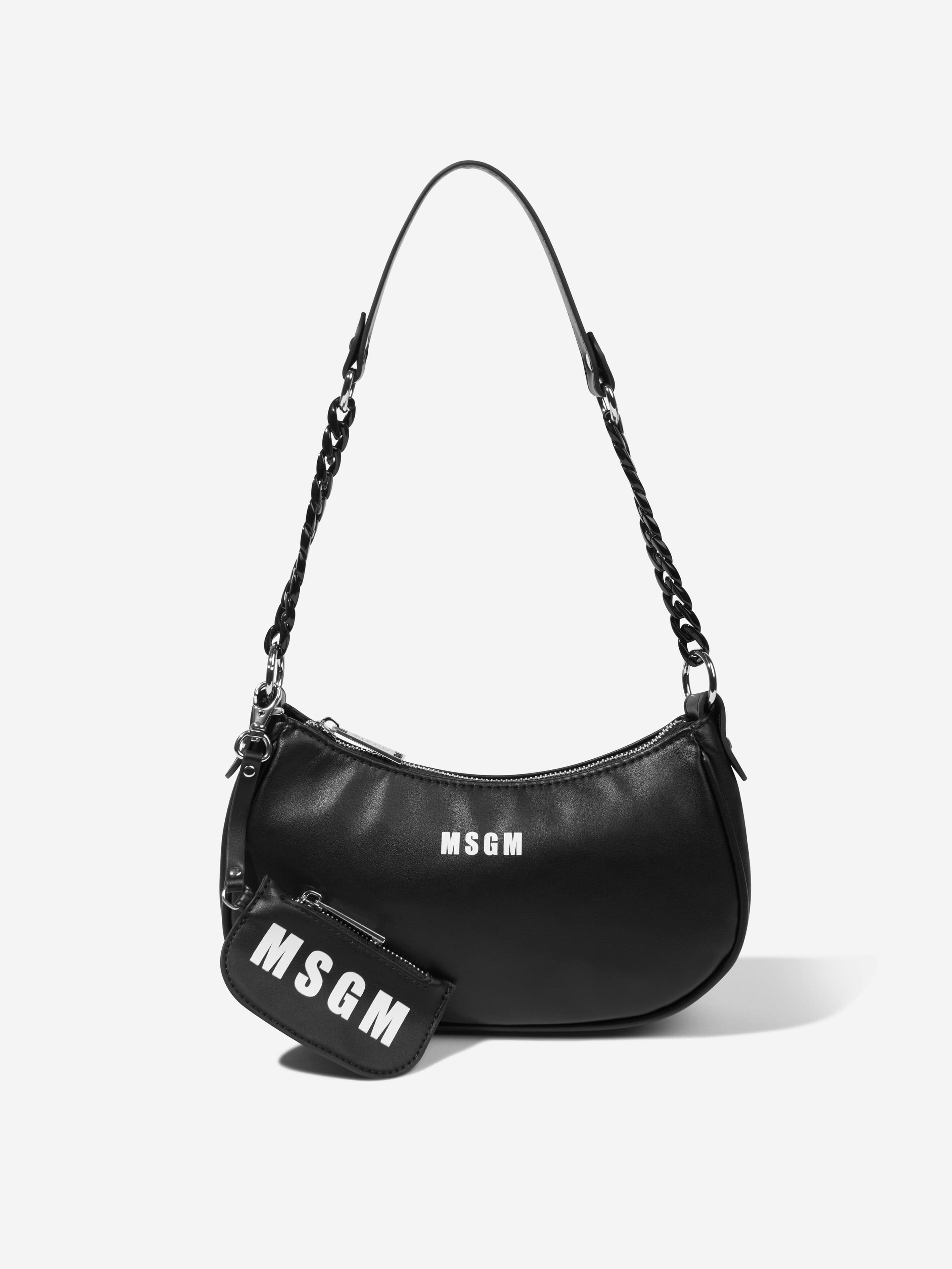 MSGM Girls Eco Leather Handbag in Black