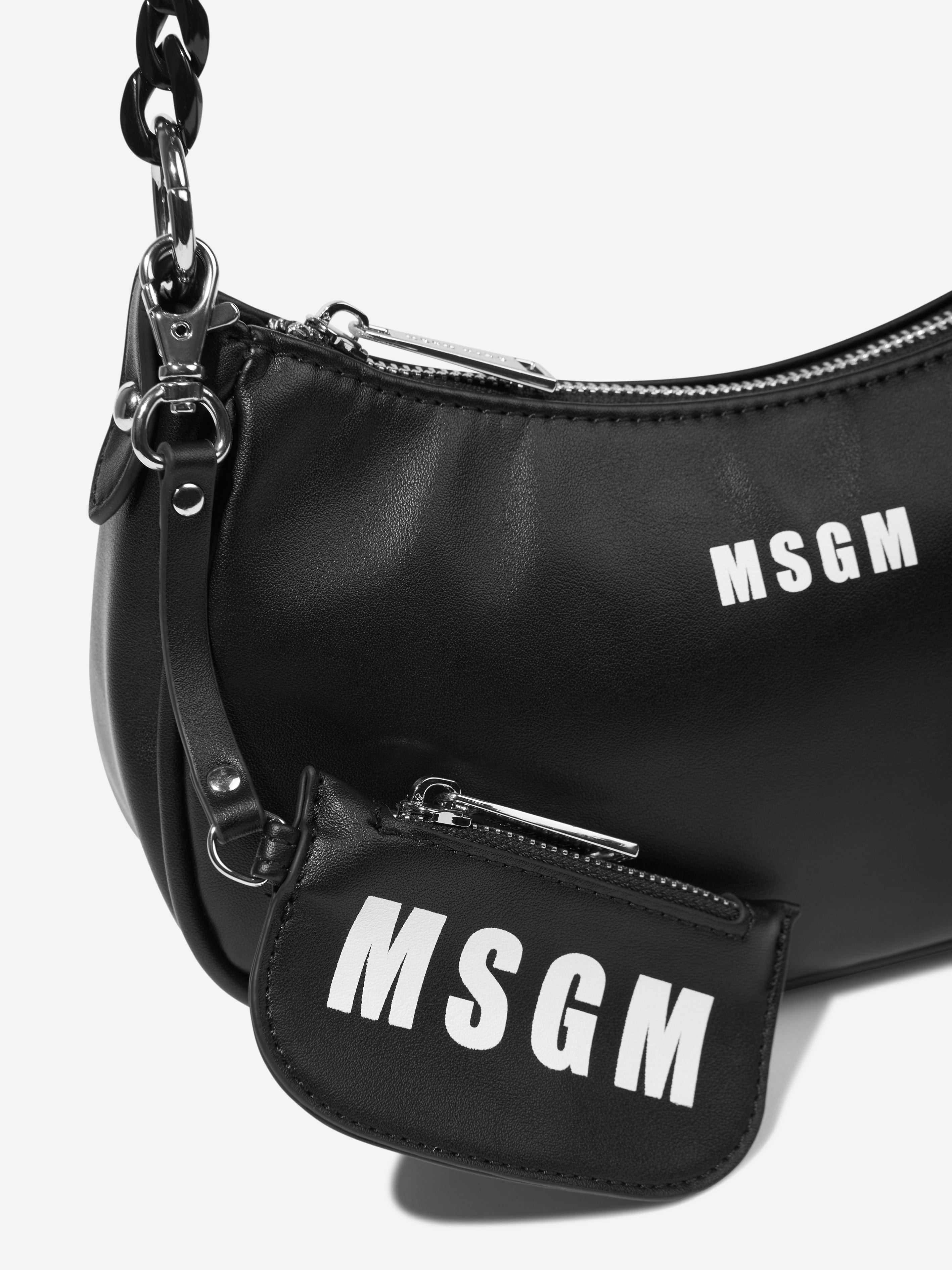 MSGM Girls Eco Leather Handbag in Black