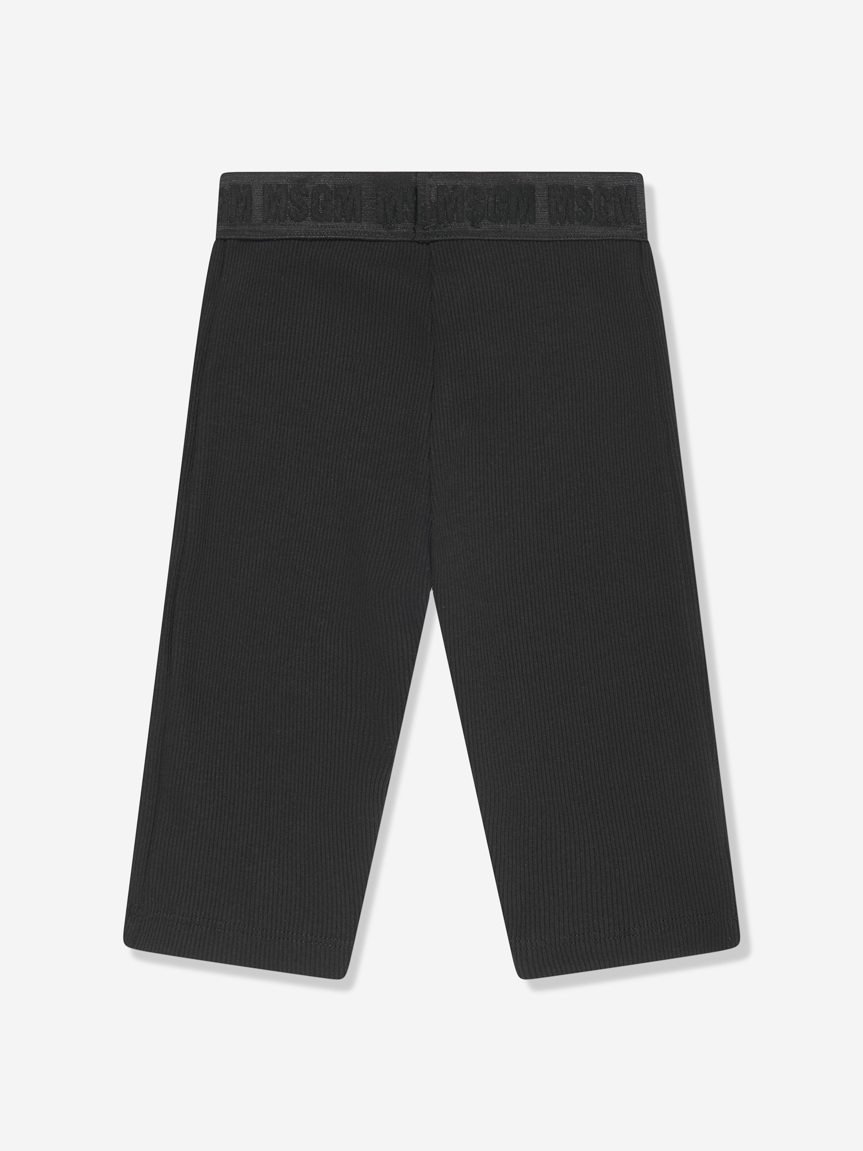 MSGM Girls Ribbed Cycling Shorts in Black