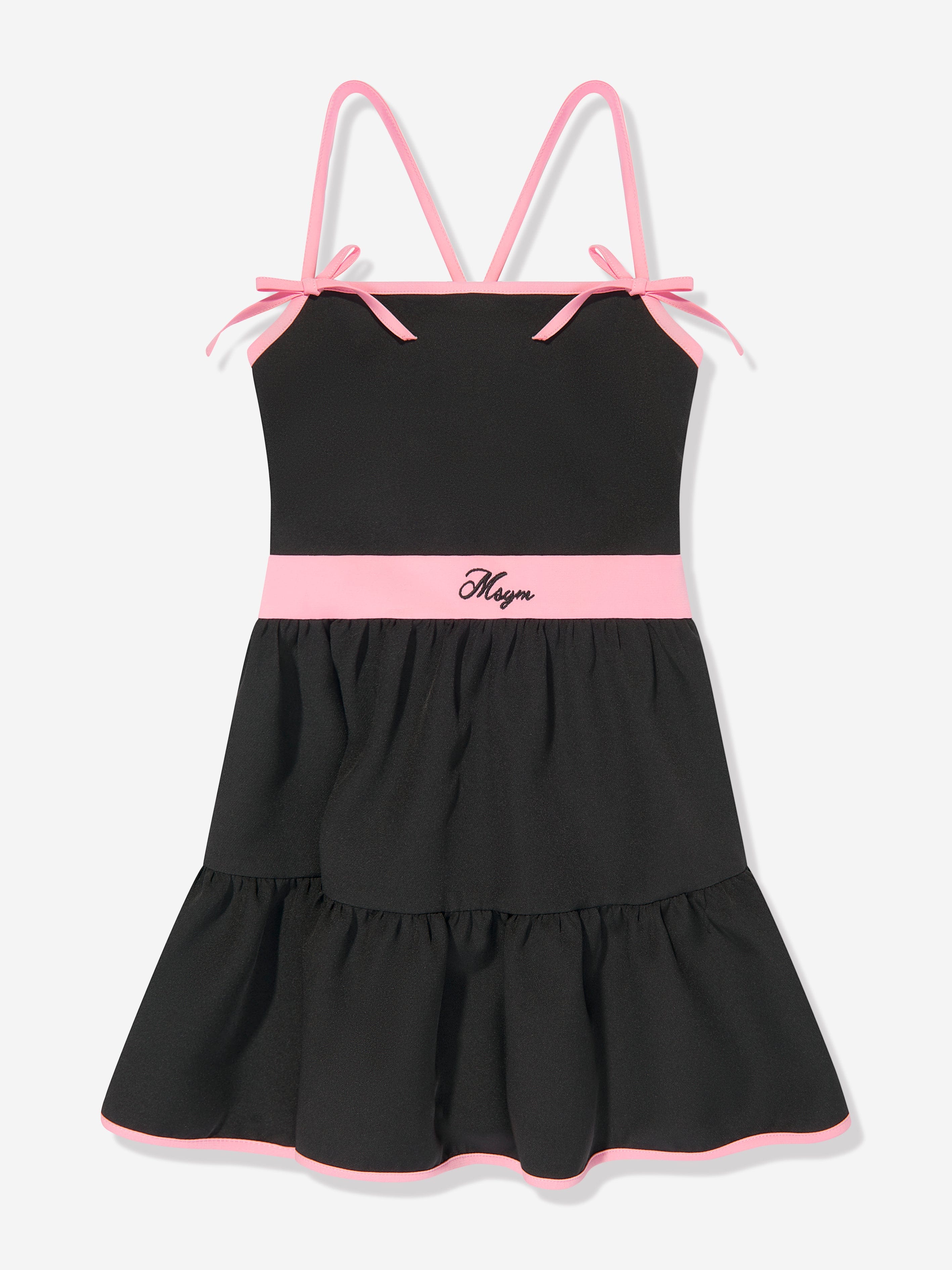 MSGM Girls Cotton Technical Dress in Black