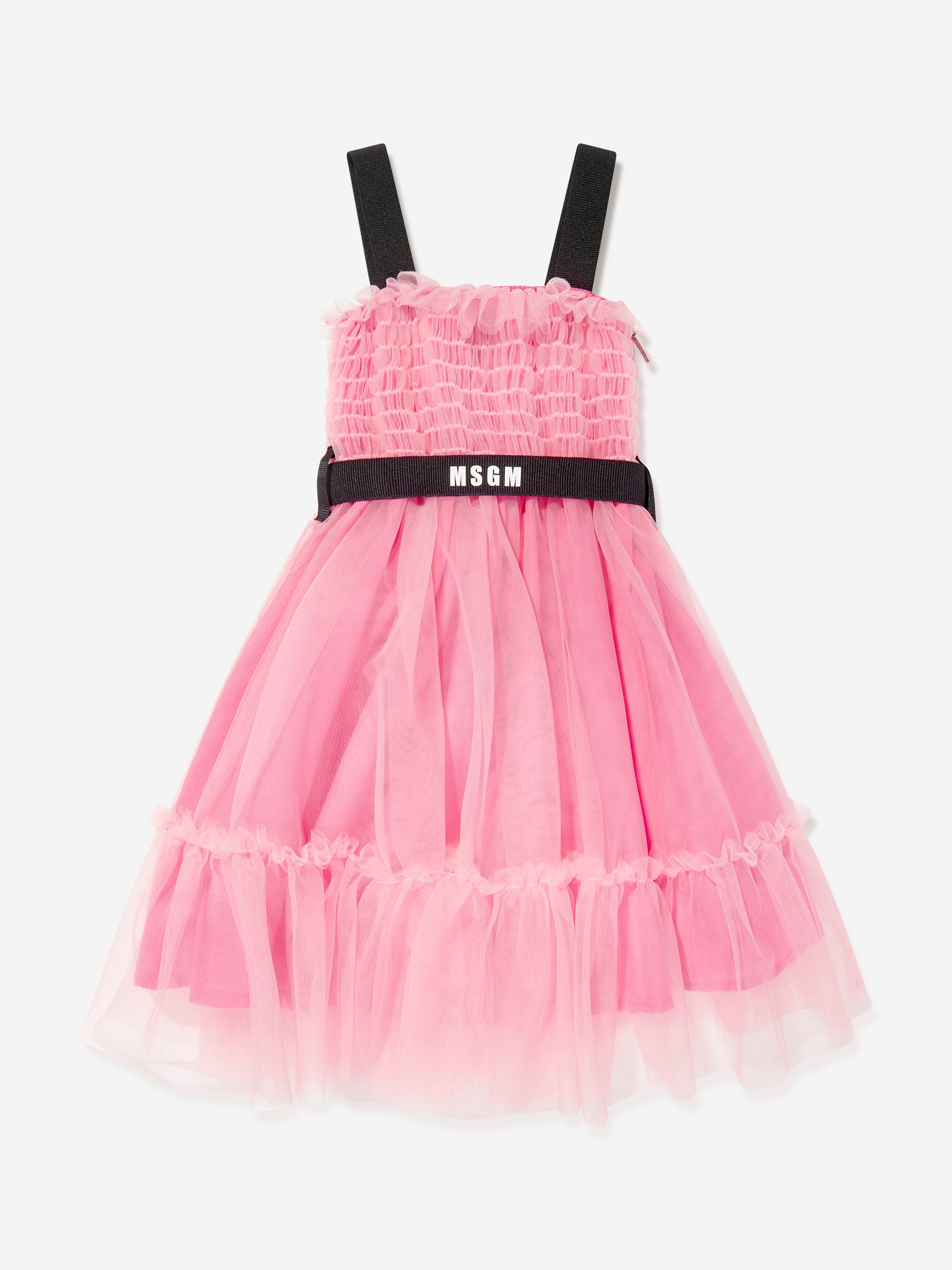 MSGM Girls Tulle Dress in Pink