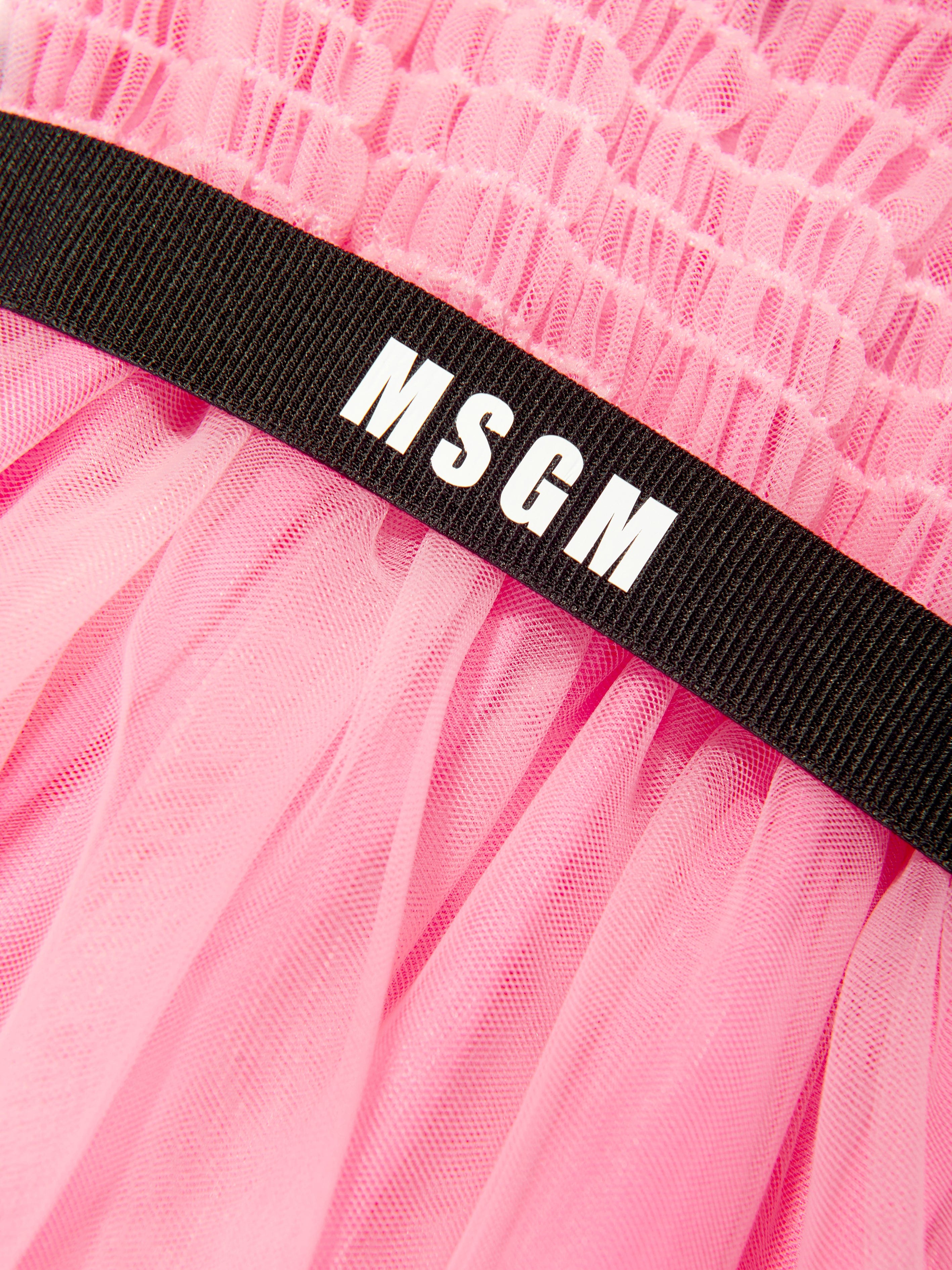 MSGM Girls Tulle Dress in Pink