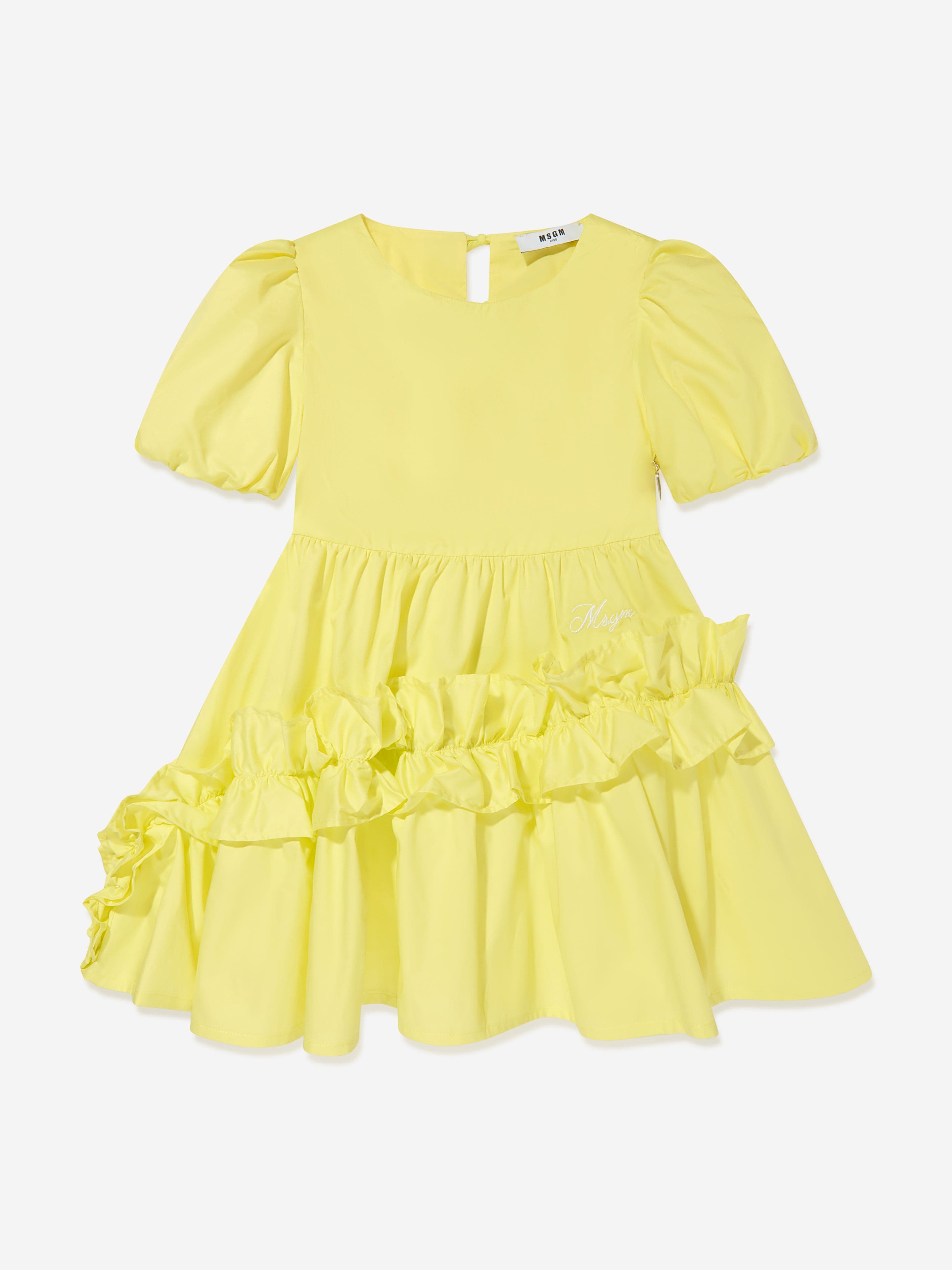 MSGM Girls Poplin Dress in Green