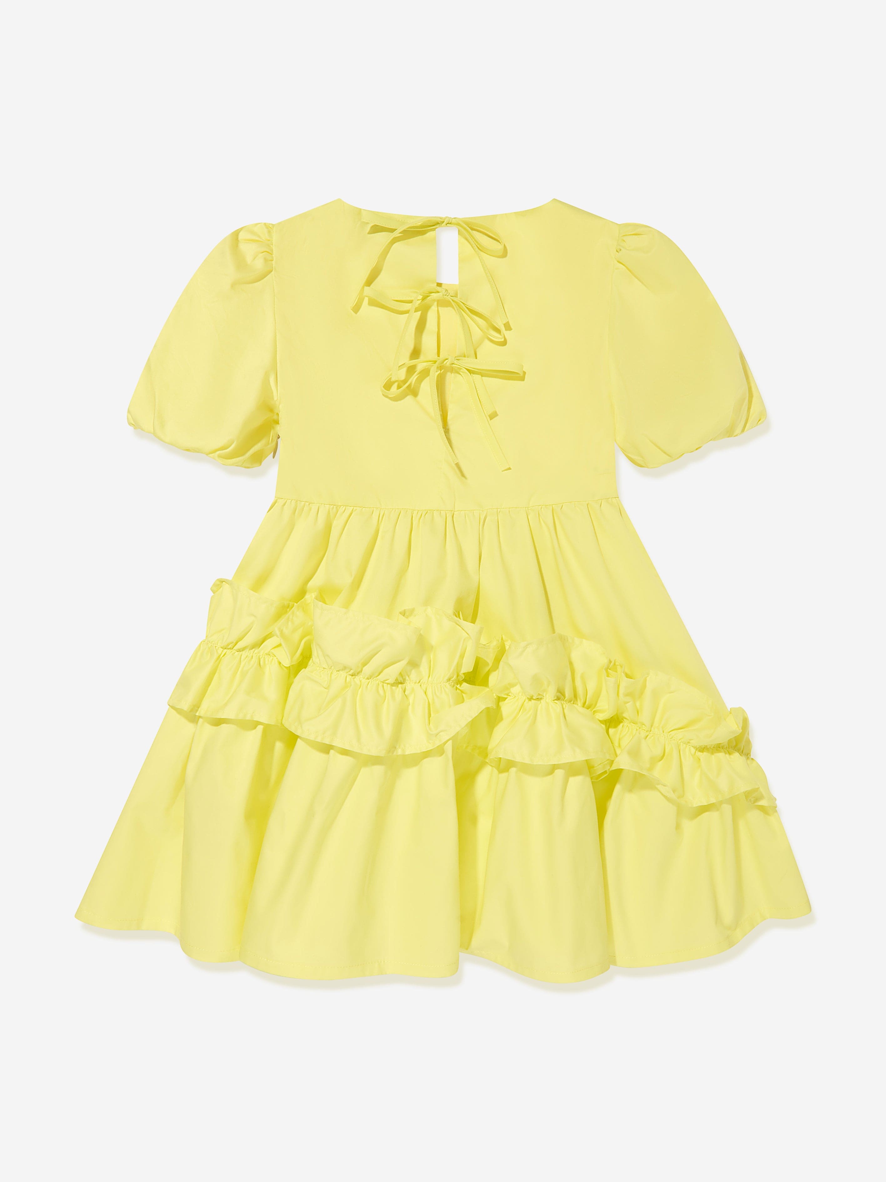 MSGM Girls Poplin Dress in Green