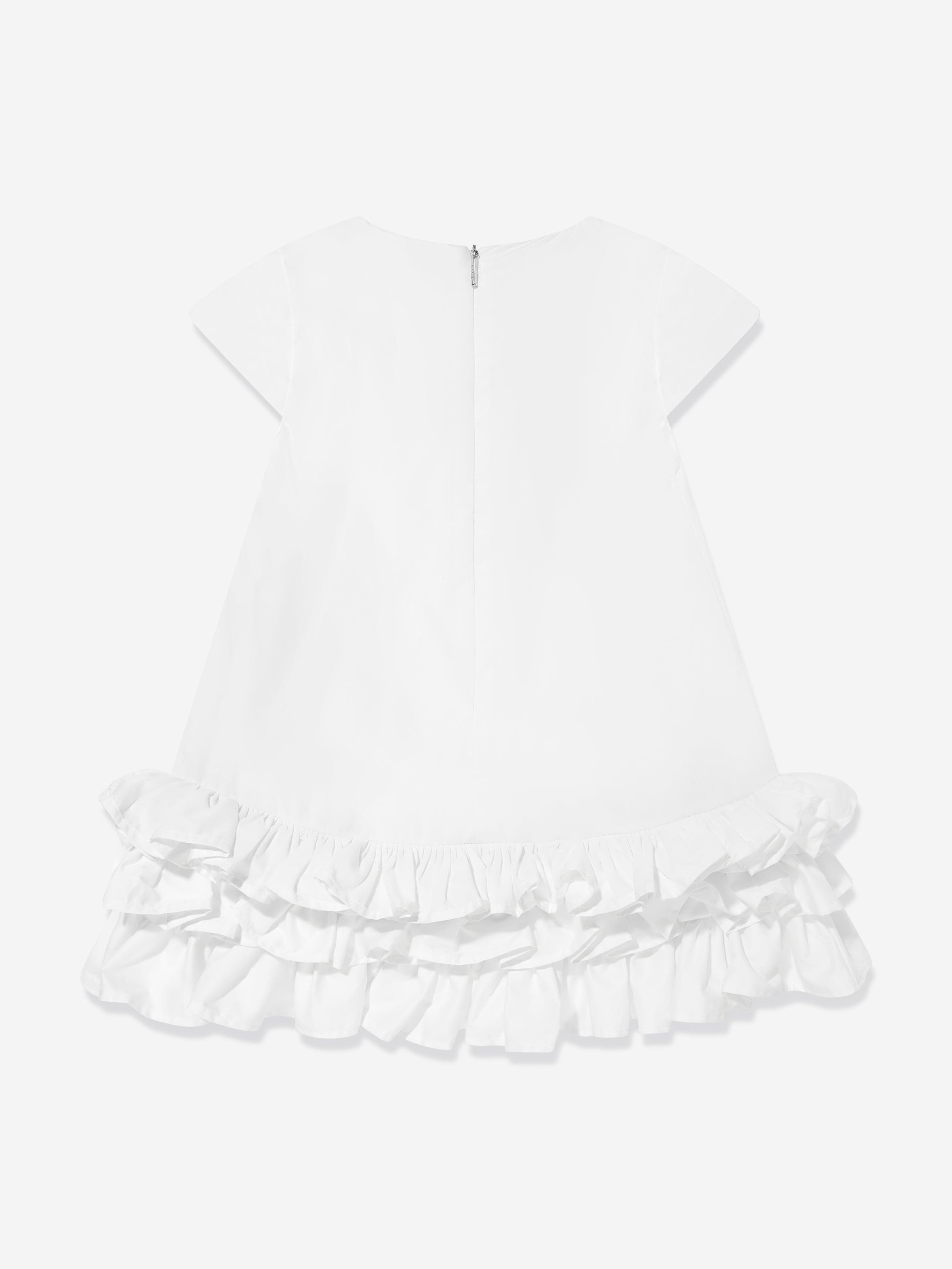 MSGM Girls Poplin Dress in White