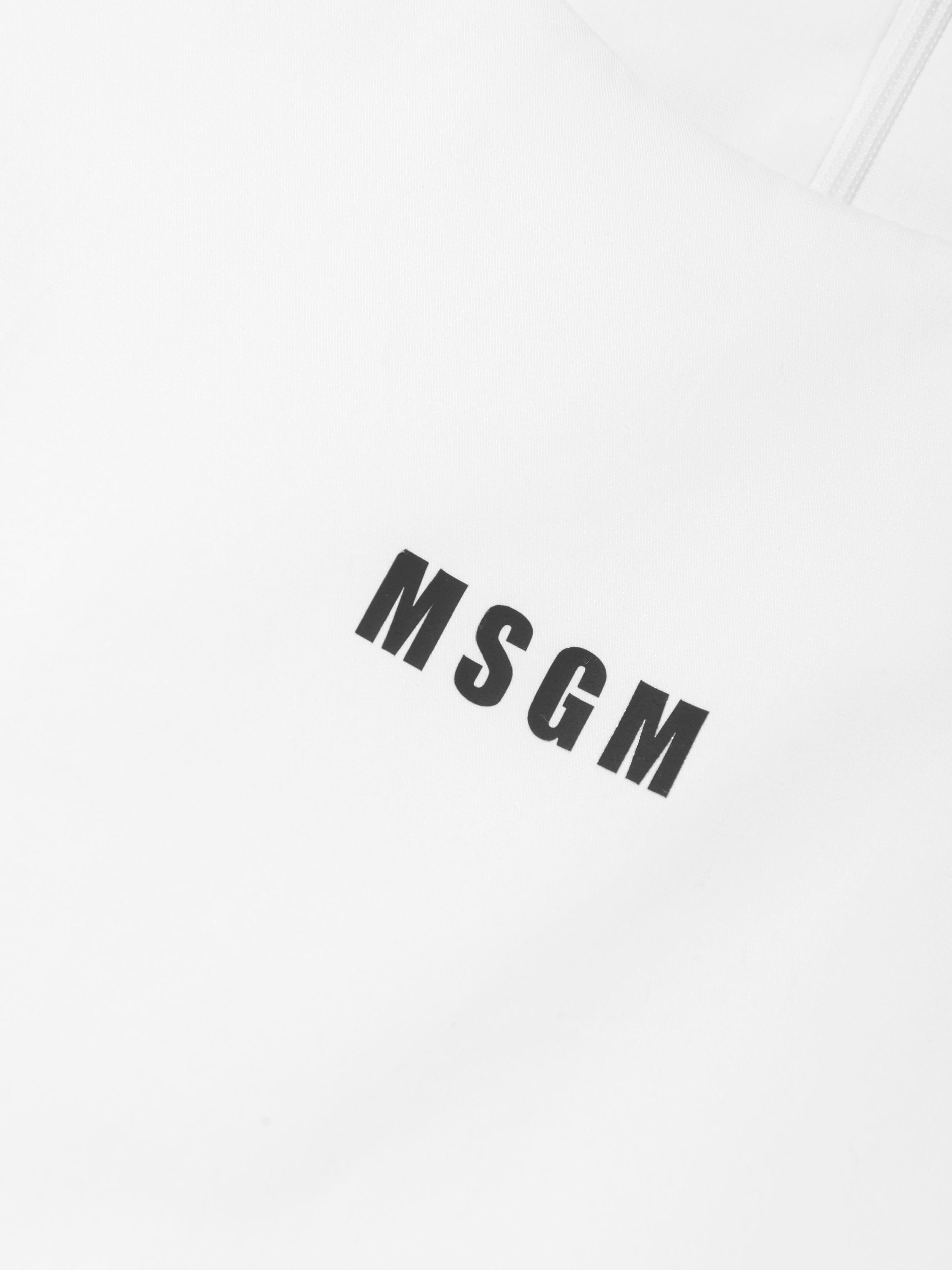 MSGM Girls Poplin Dress in White