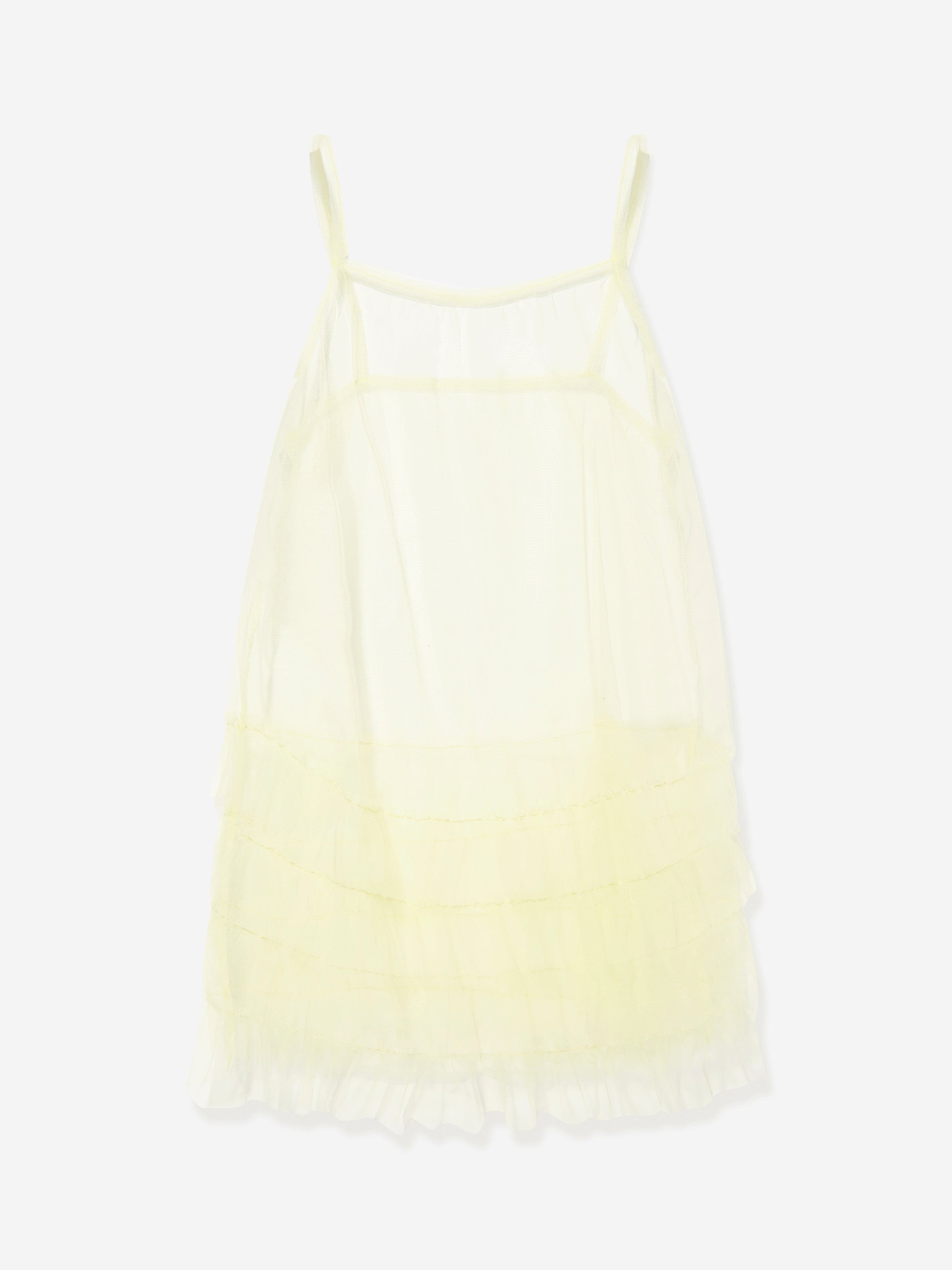 MSGM Girls Jersey And Tulle Dress in Green