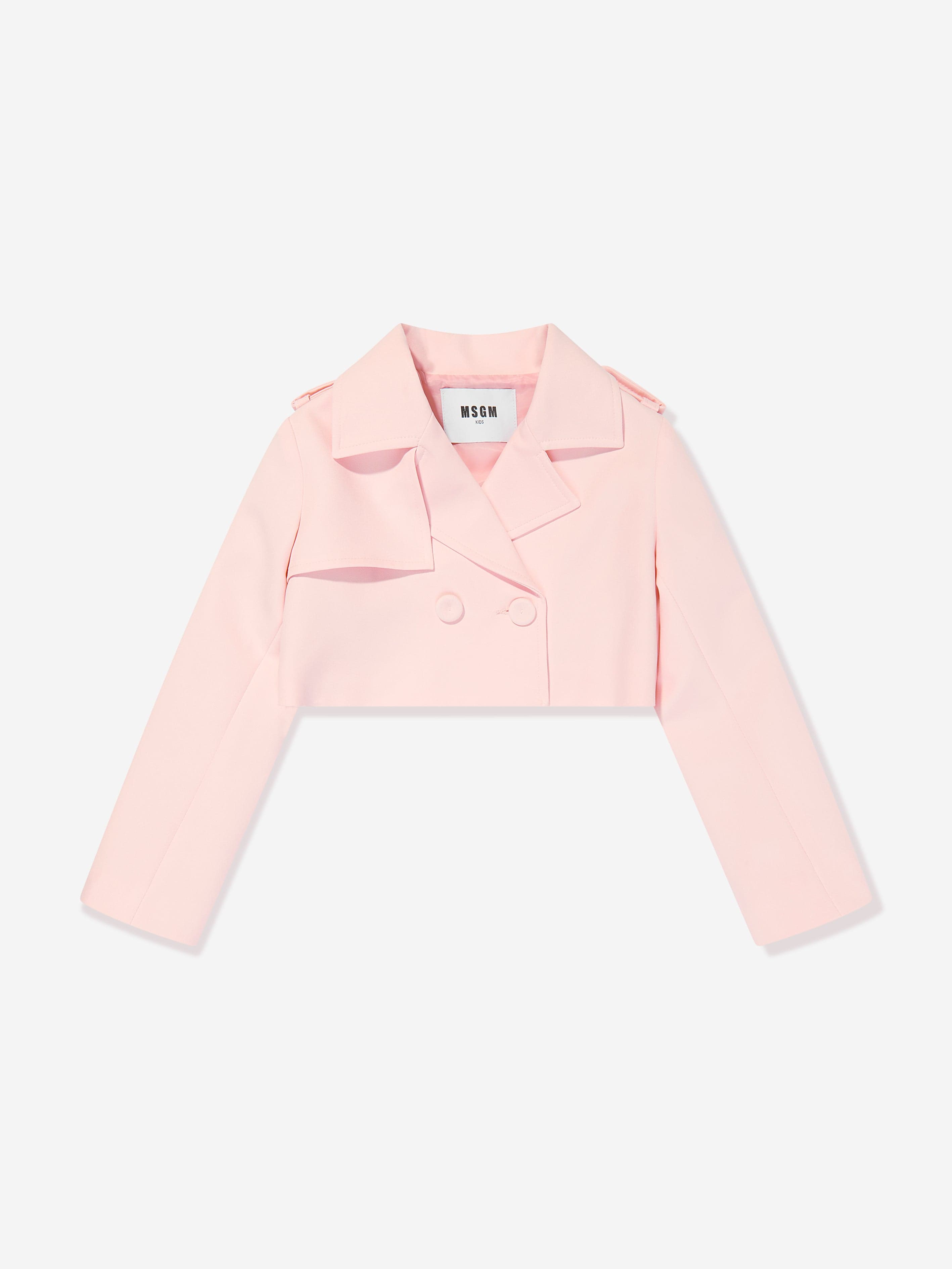 MSGM Girls Technical Fabric Jacket in Pink