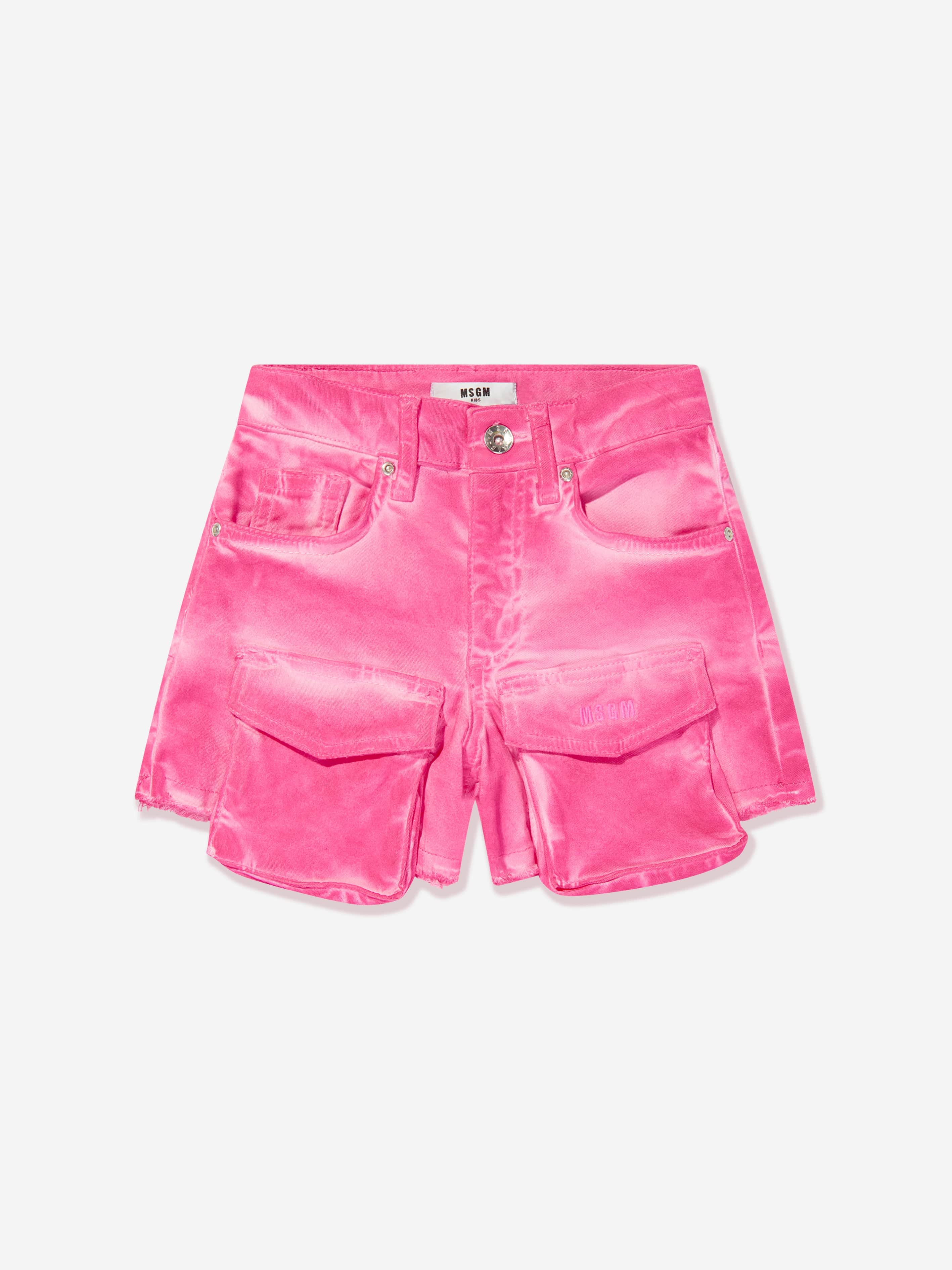 MSGM Girls Cargo Shorts in Pink