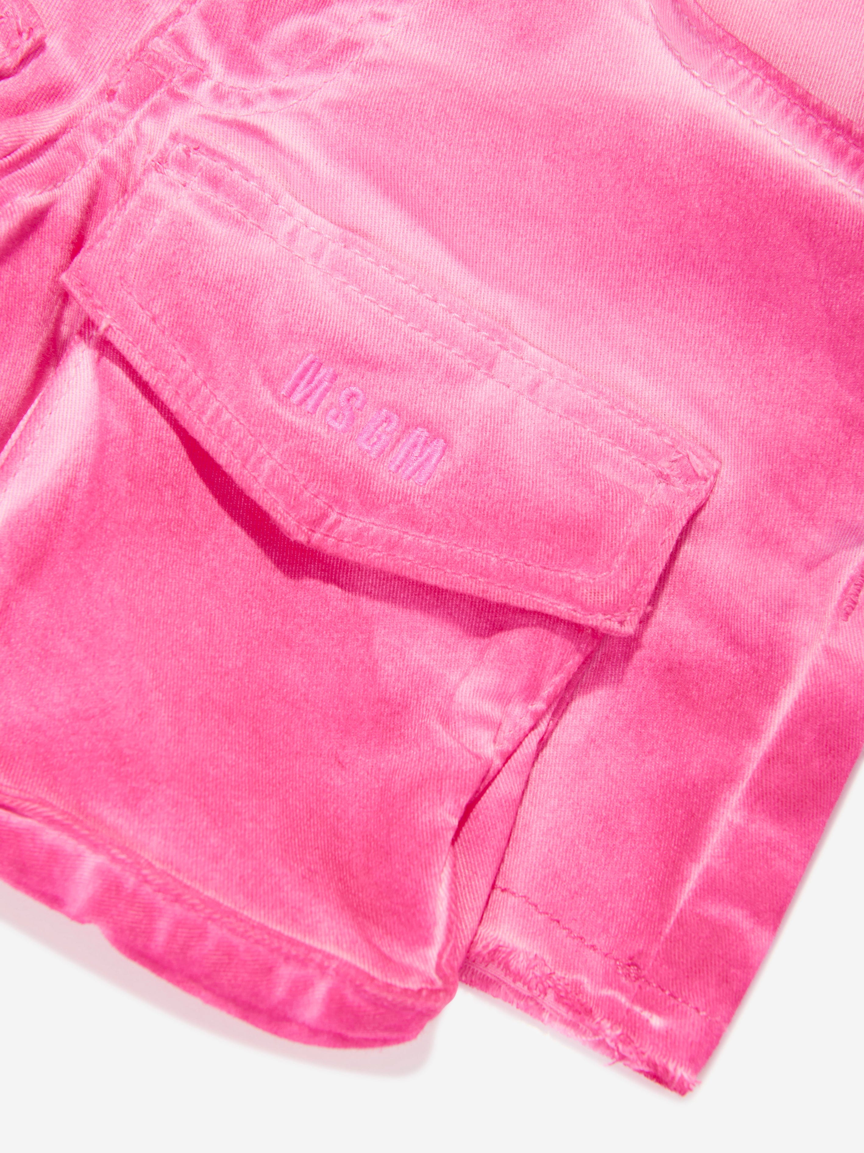 MSGM Girls Cargo Shorts in Pink