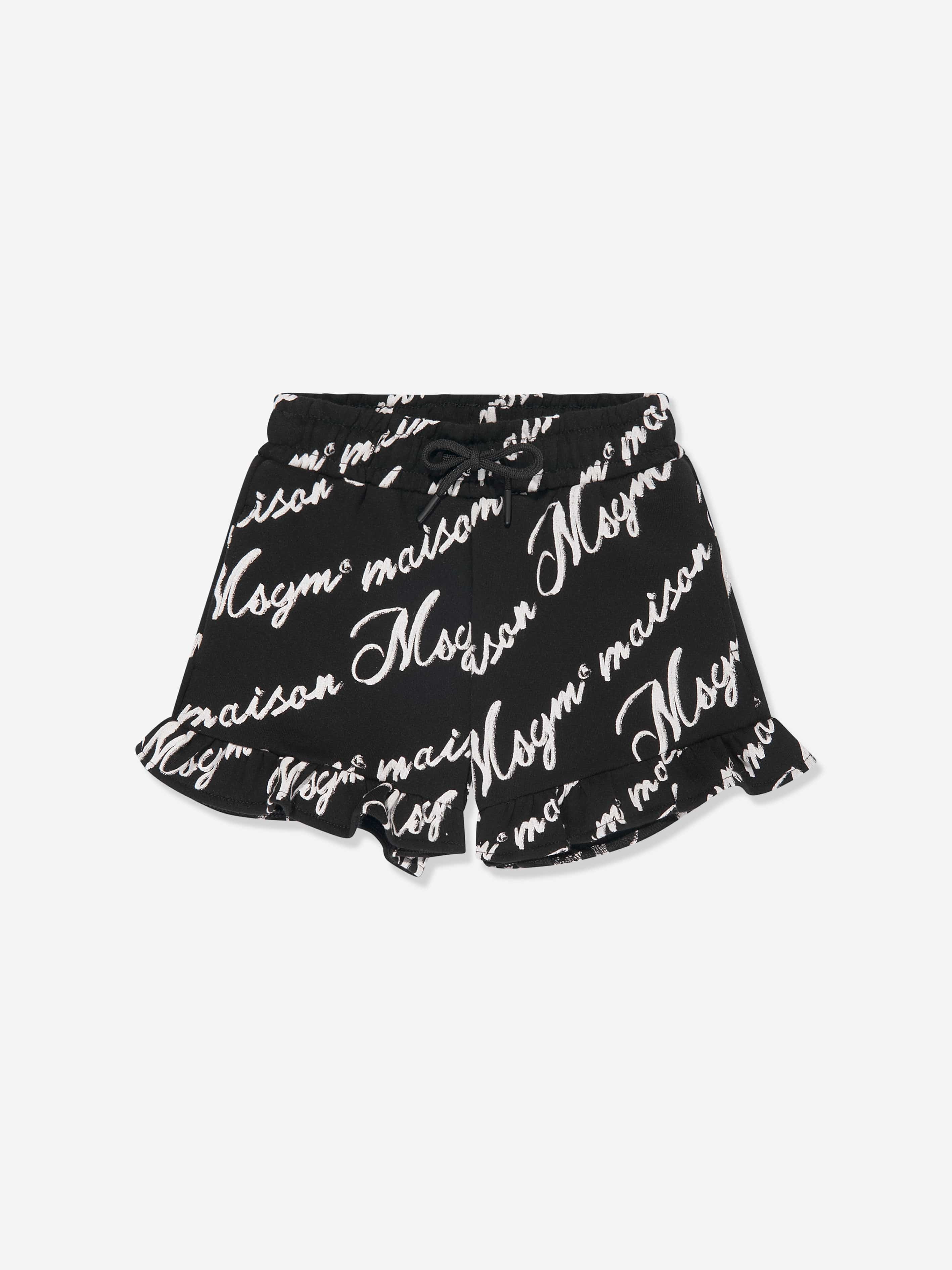 MSGM Girls Fleece Shorts in Black