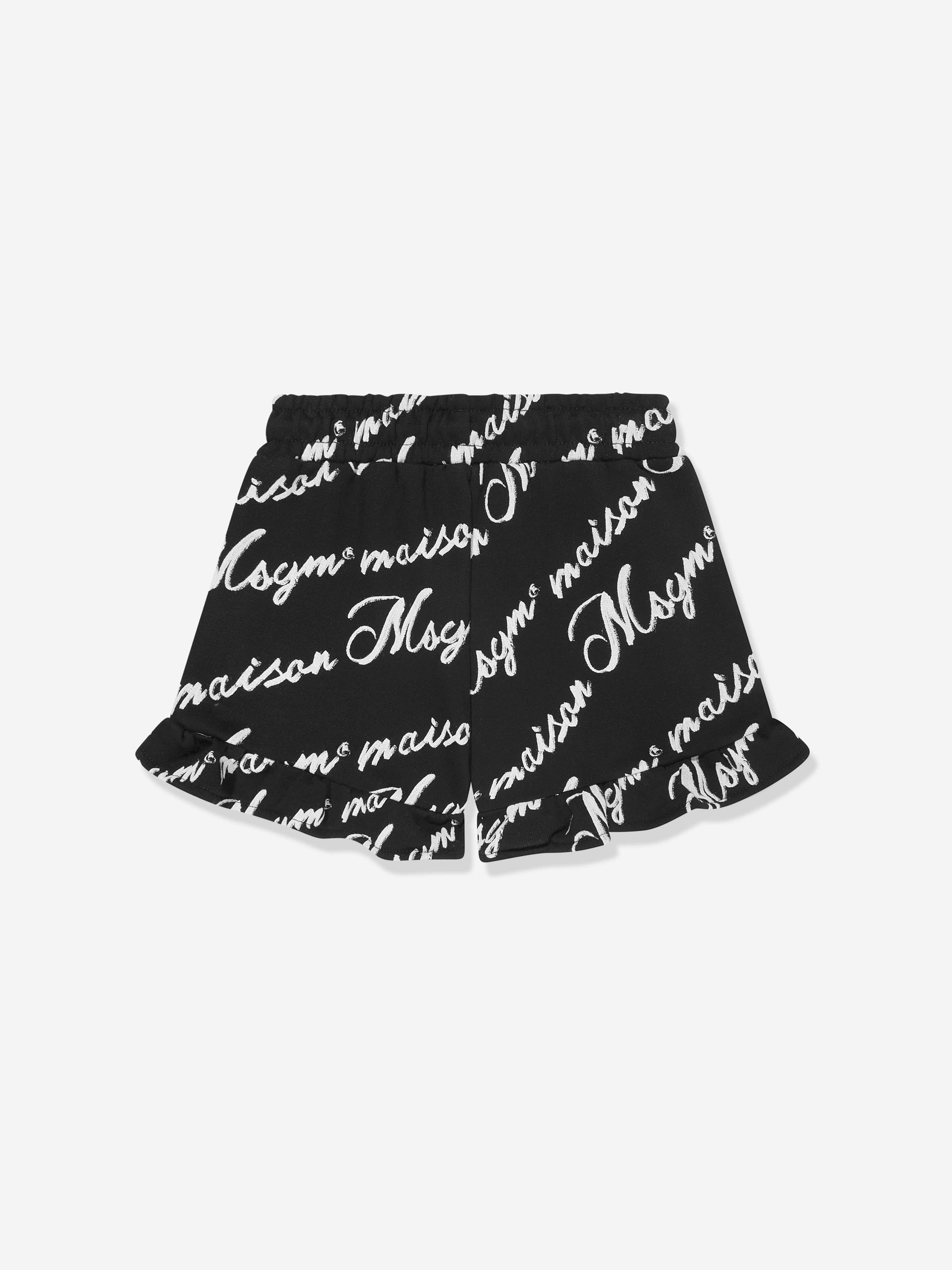 MSGM Girls Fleece Shorts in Black