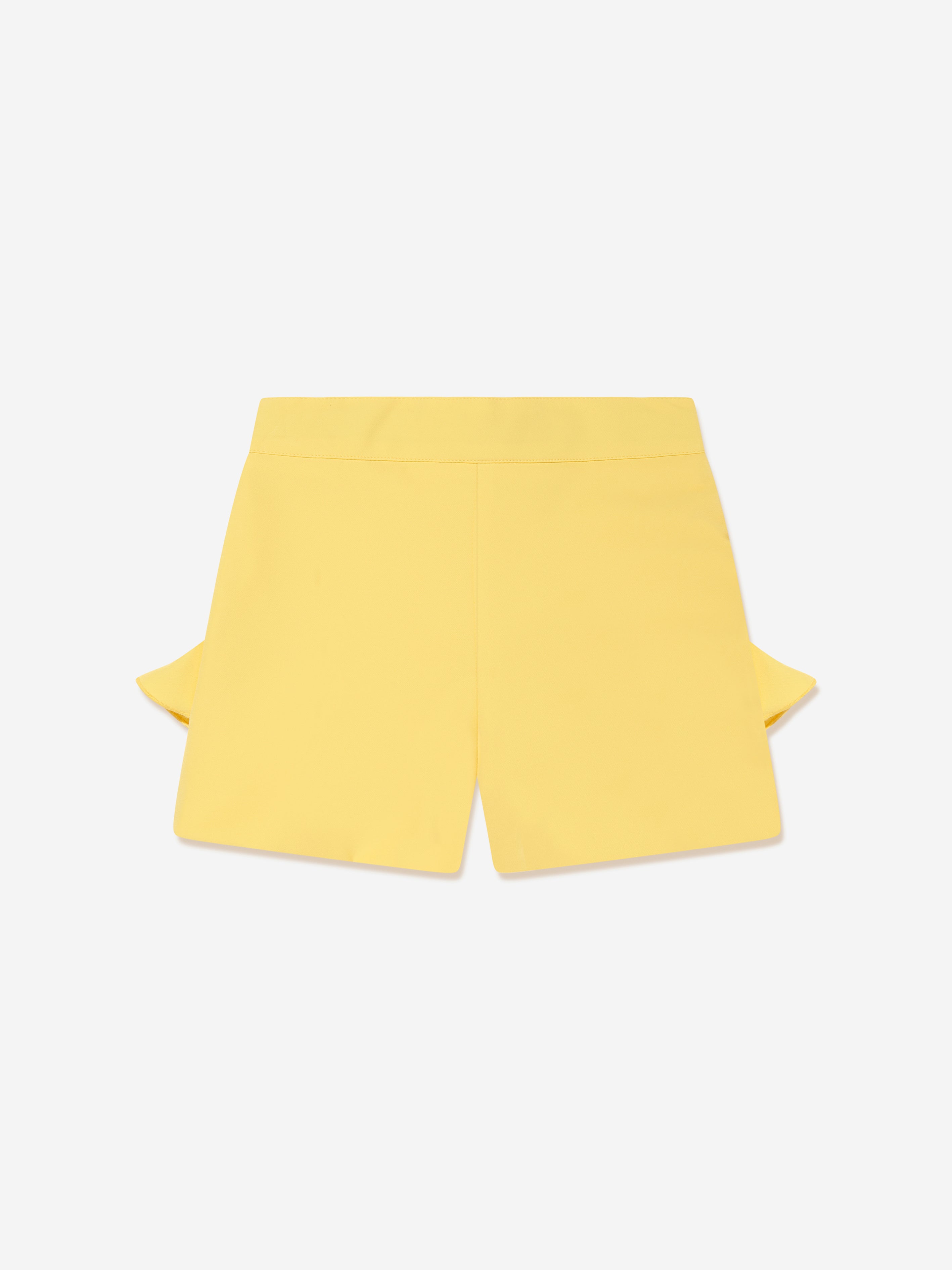 MSGM Girls Technical Fabric Shorts in Yellow