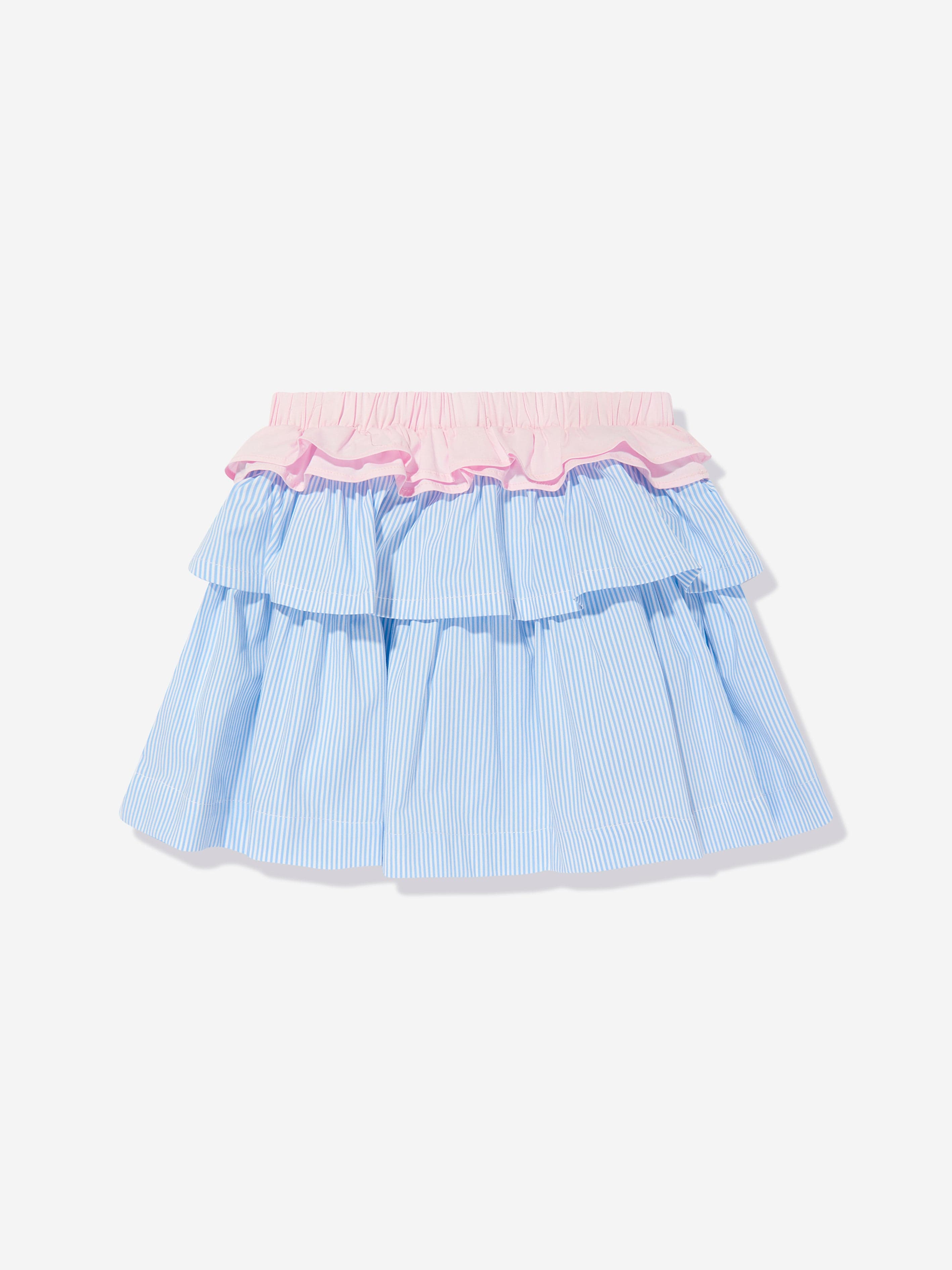 MSGM Girls Poplin Skirt in Blue