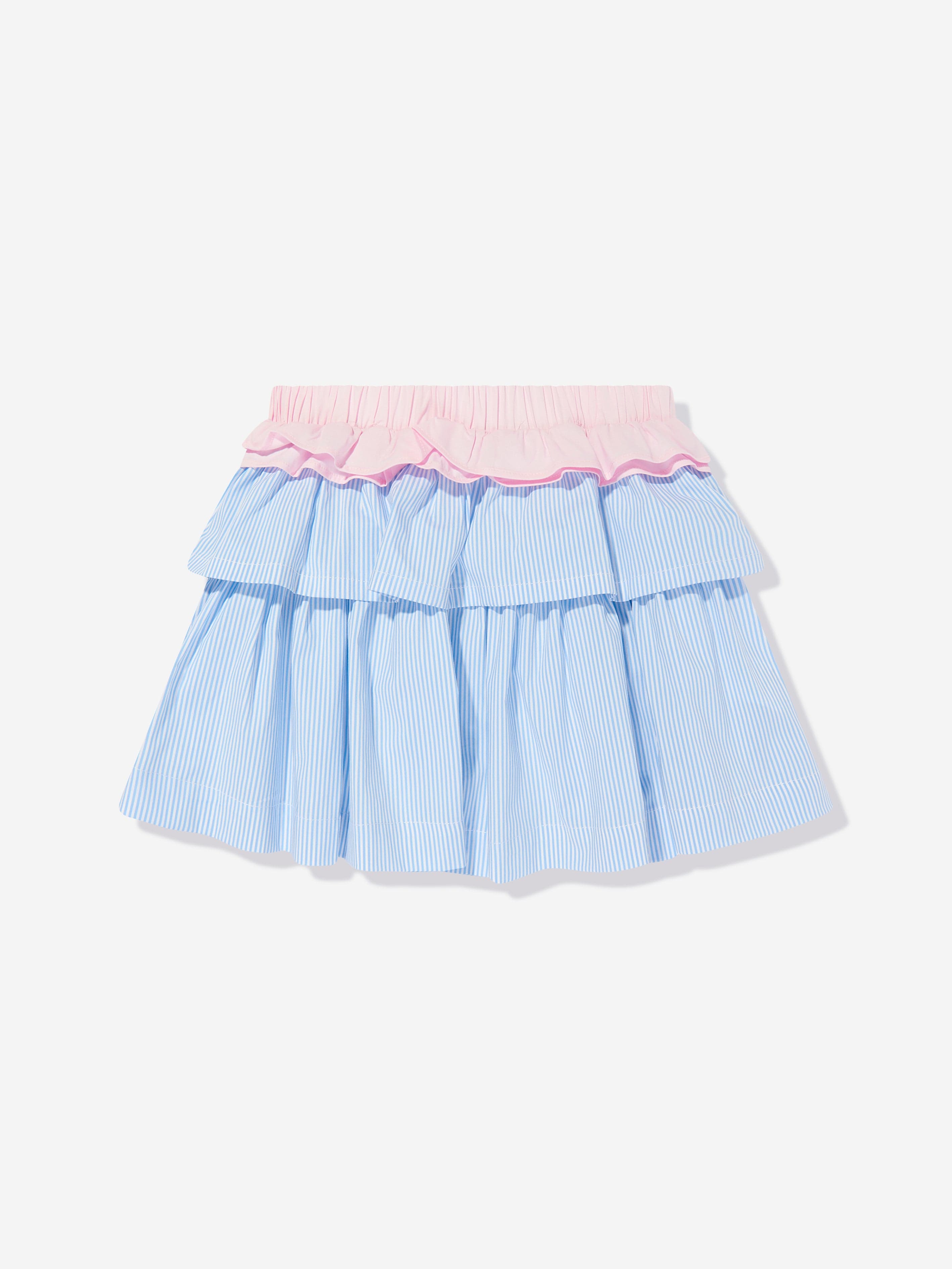 MSGM Girls Poplin Skirt in Blue