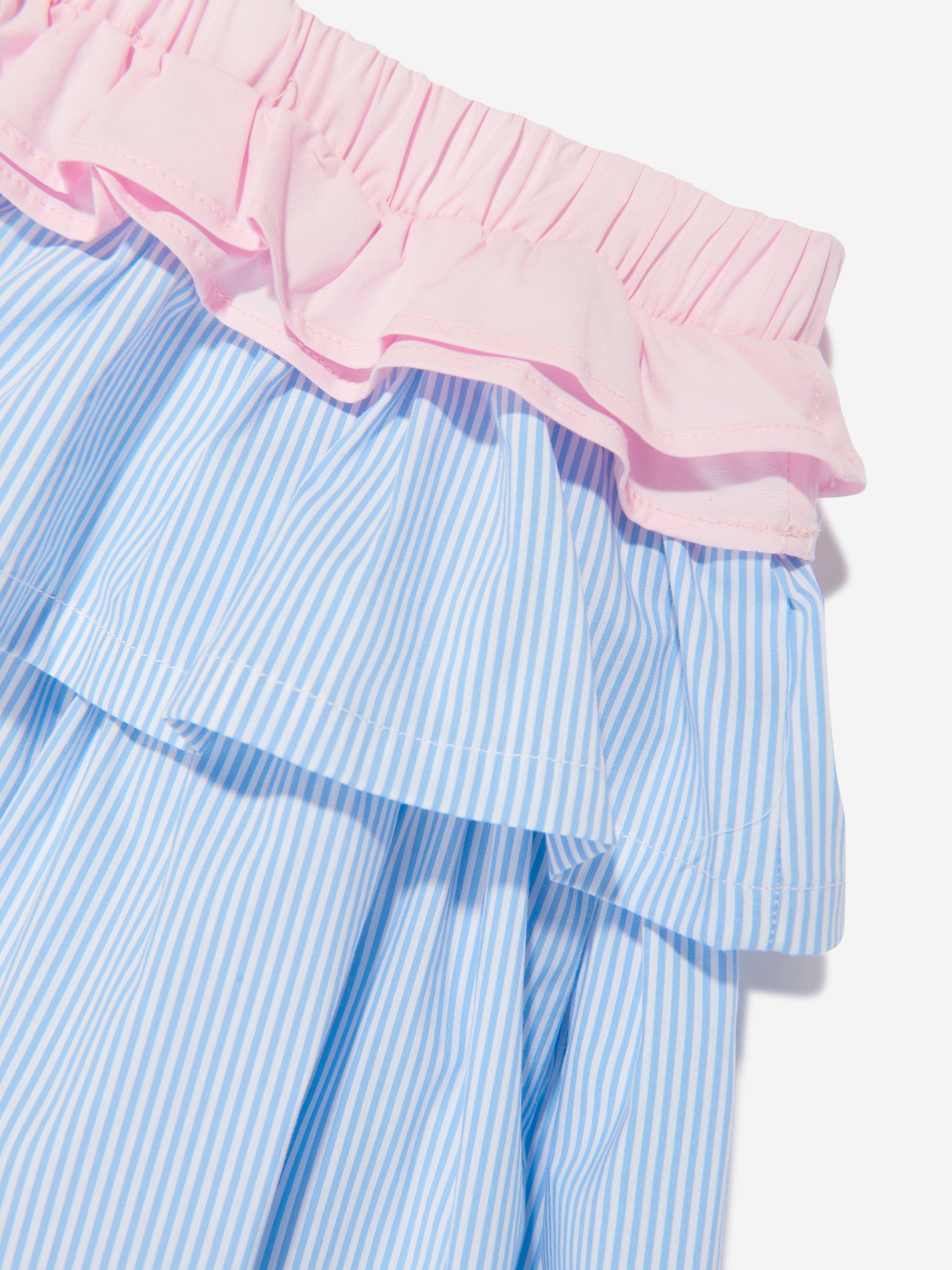 MSGM Girls Poplin Skirt in Blue