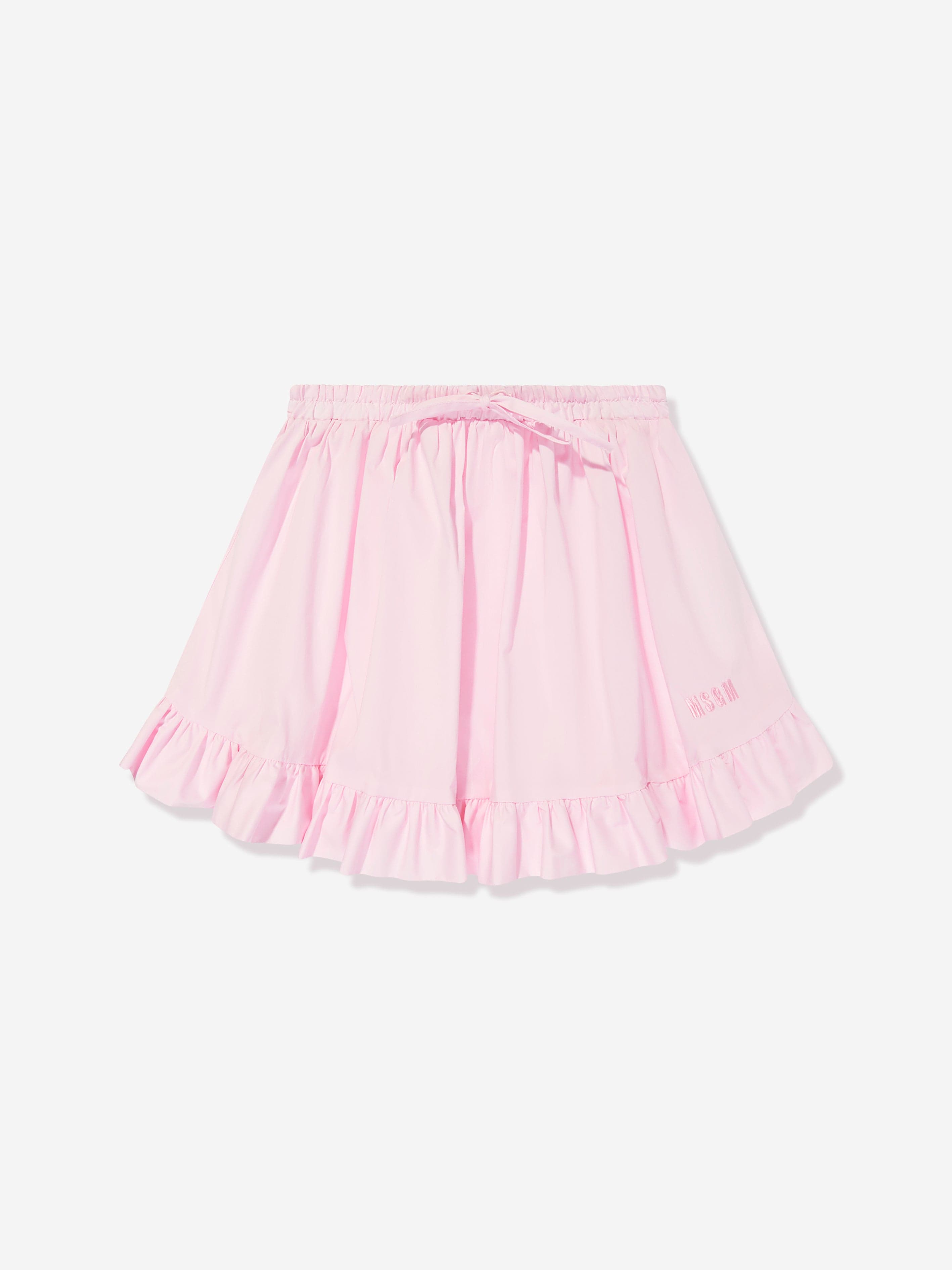 MSGM Girls Poplin Skirt in Pink