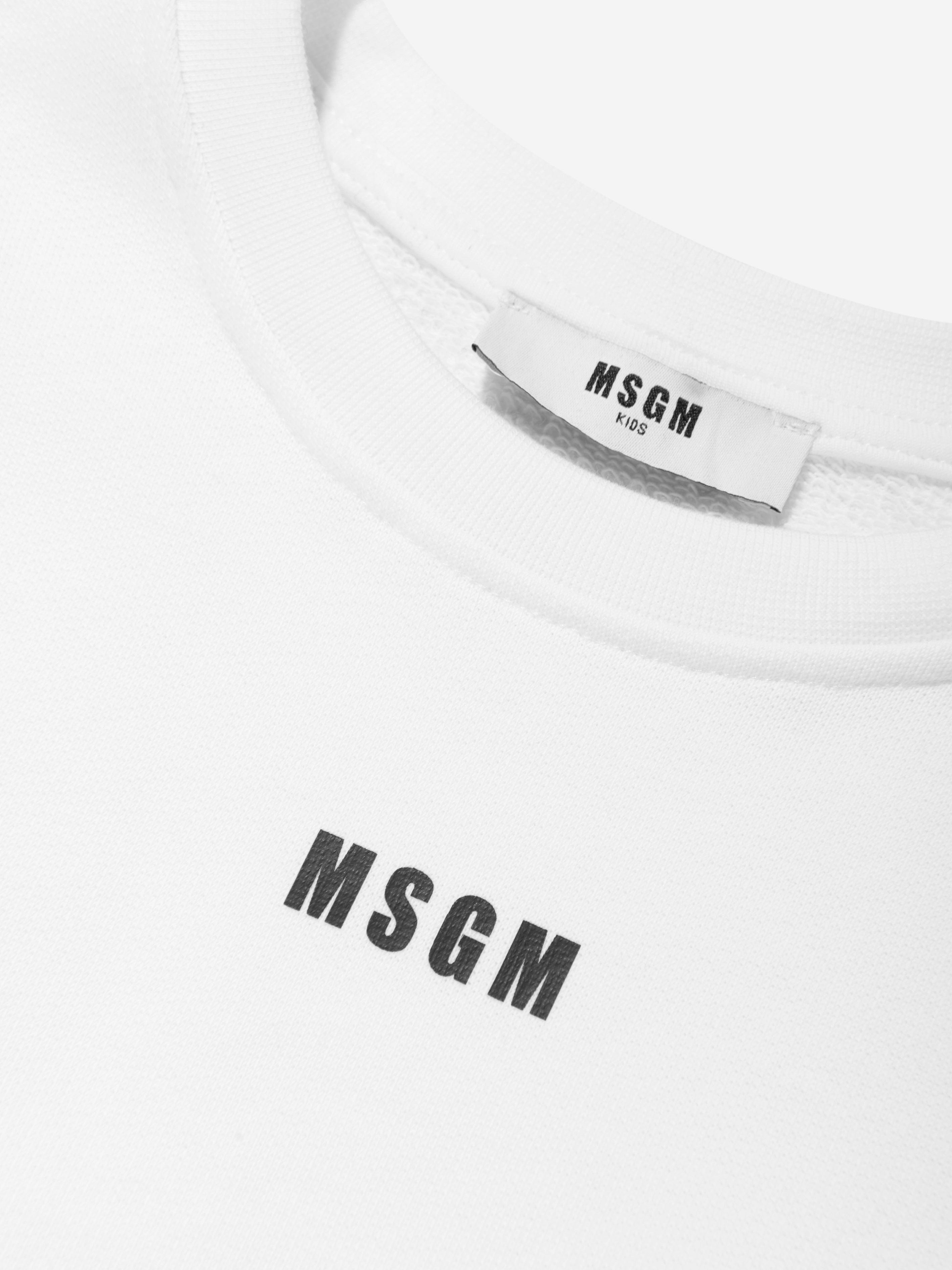 MSGM Girls Ruffle Sweatshirt in White