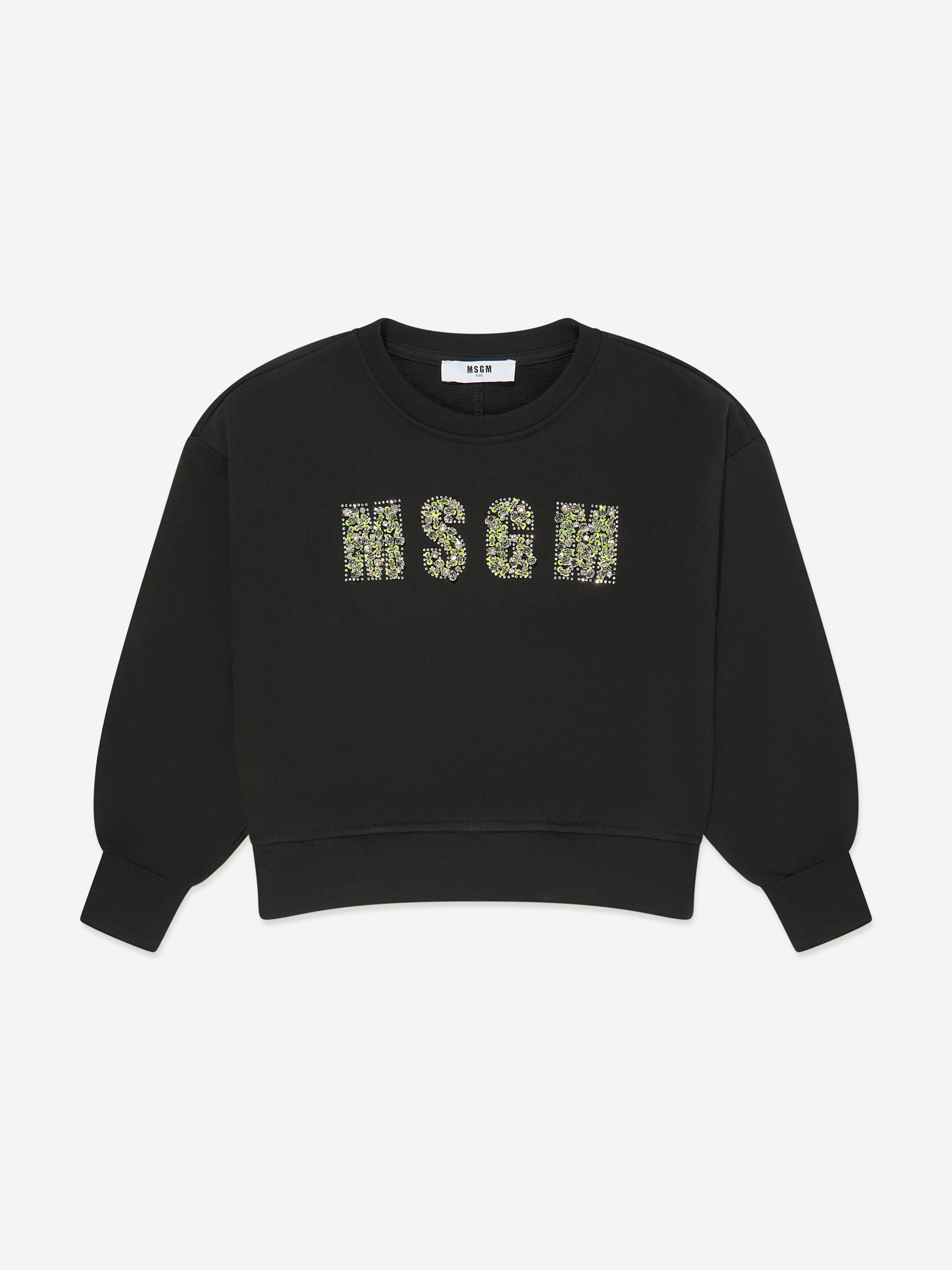 MSGM Girls Logo Sweatshirt in Black