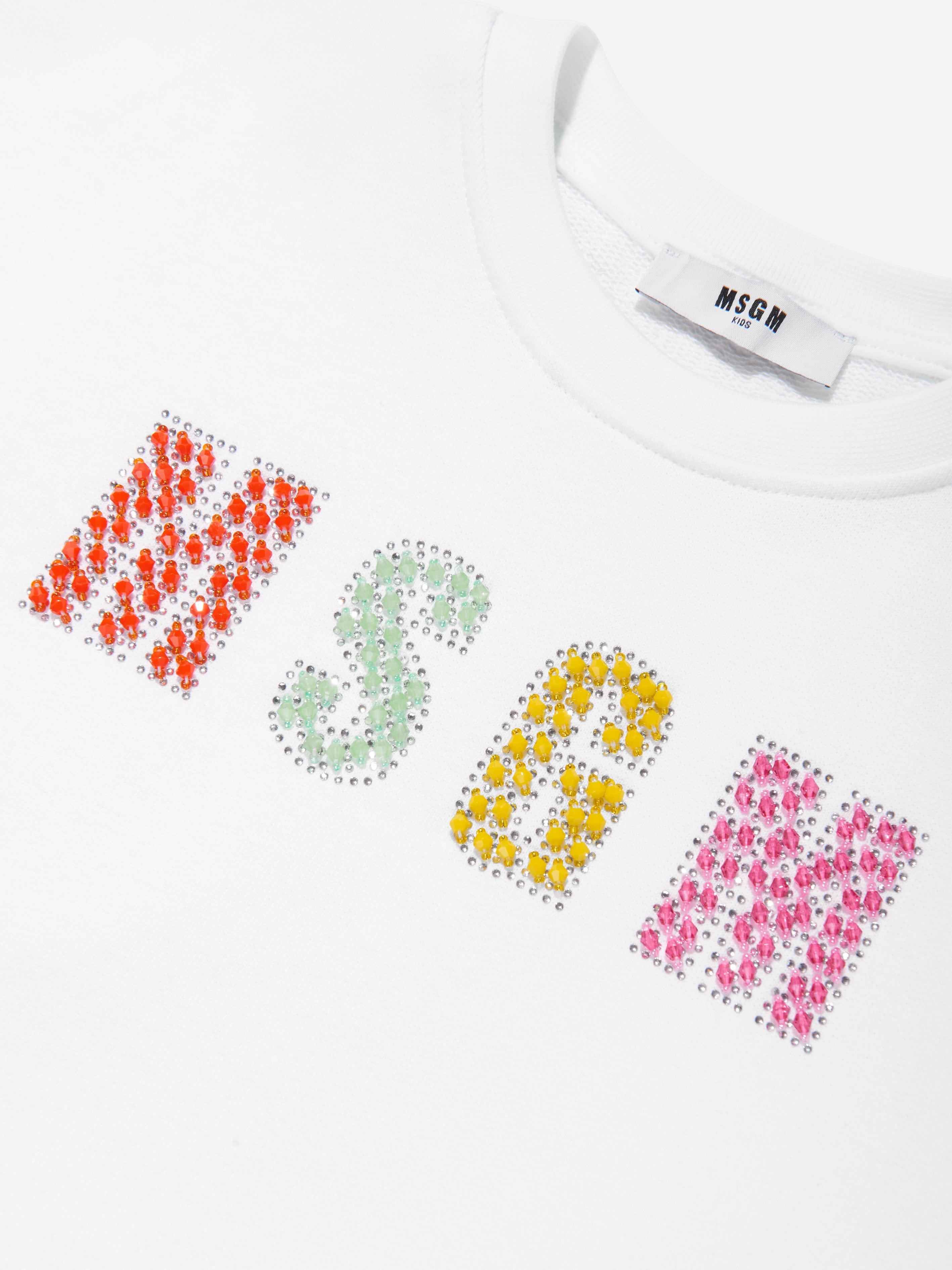 MSGM Girls Logo Sweatshirt in White