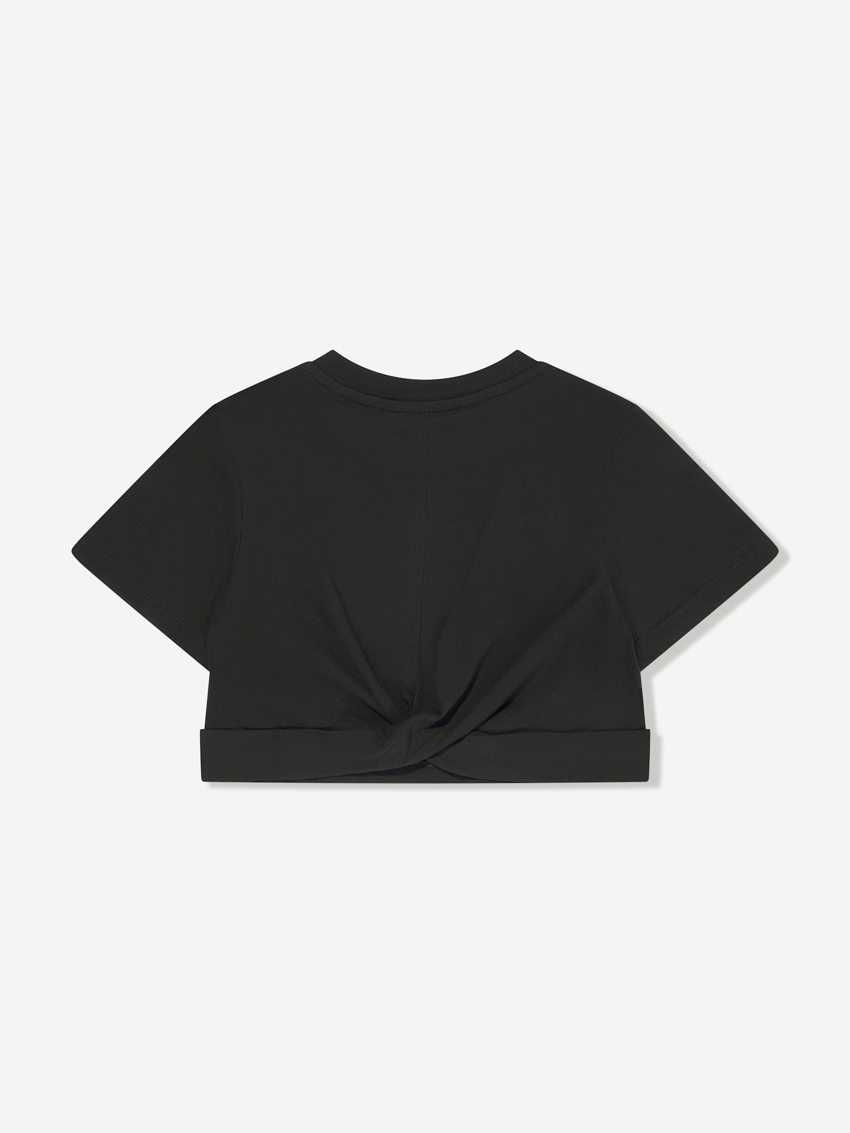 MSGM Girls Jersey Logo T-Shirt in Black