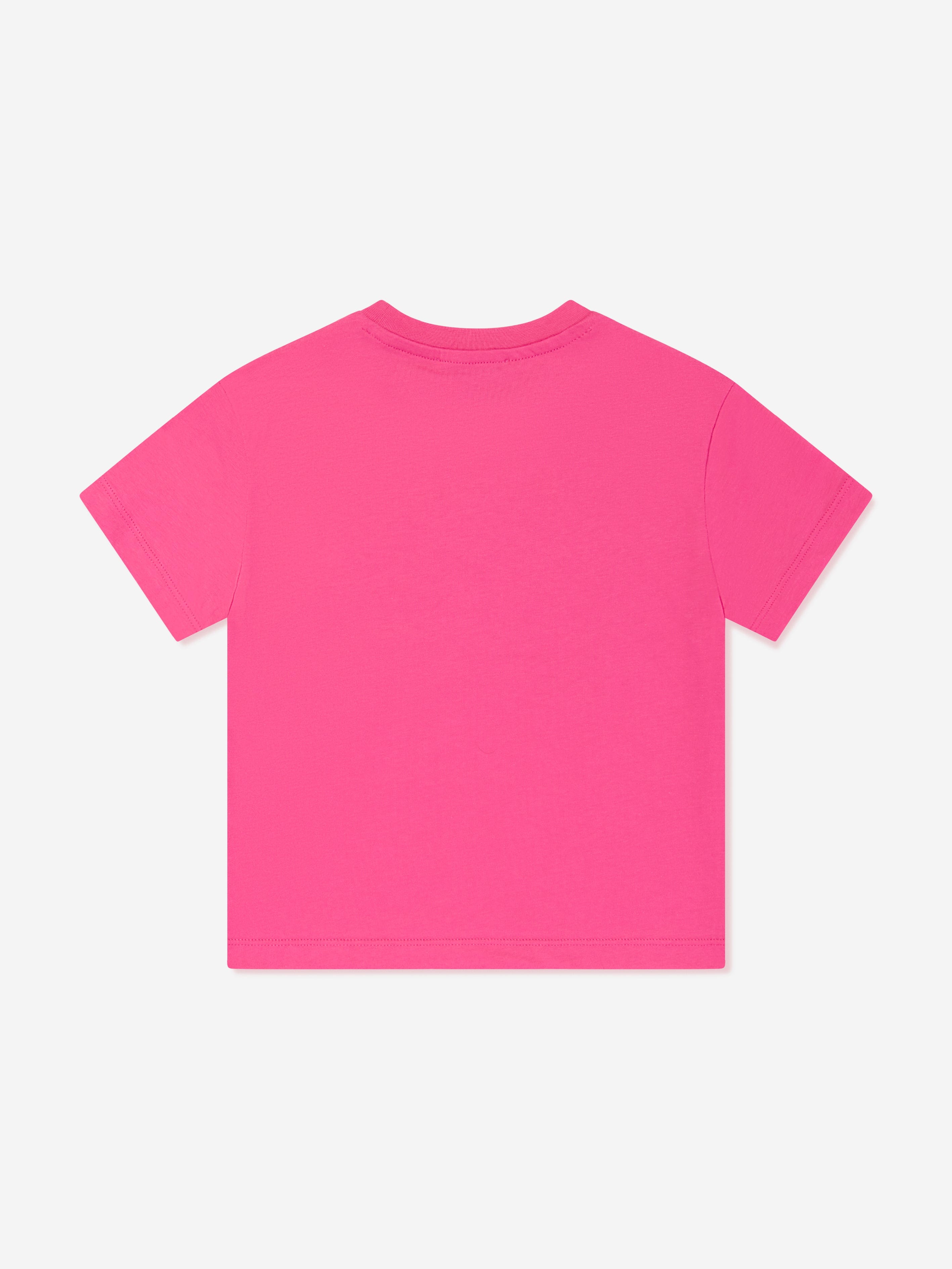 MSGM Girls Jersey Logo T-Shirt in Pink