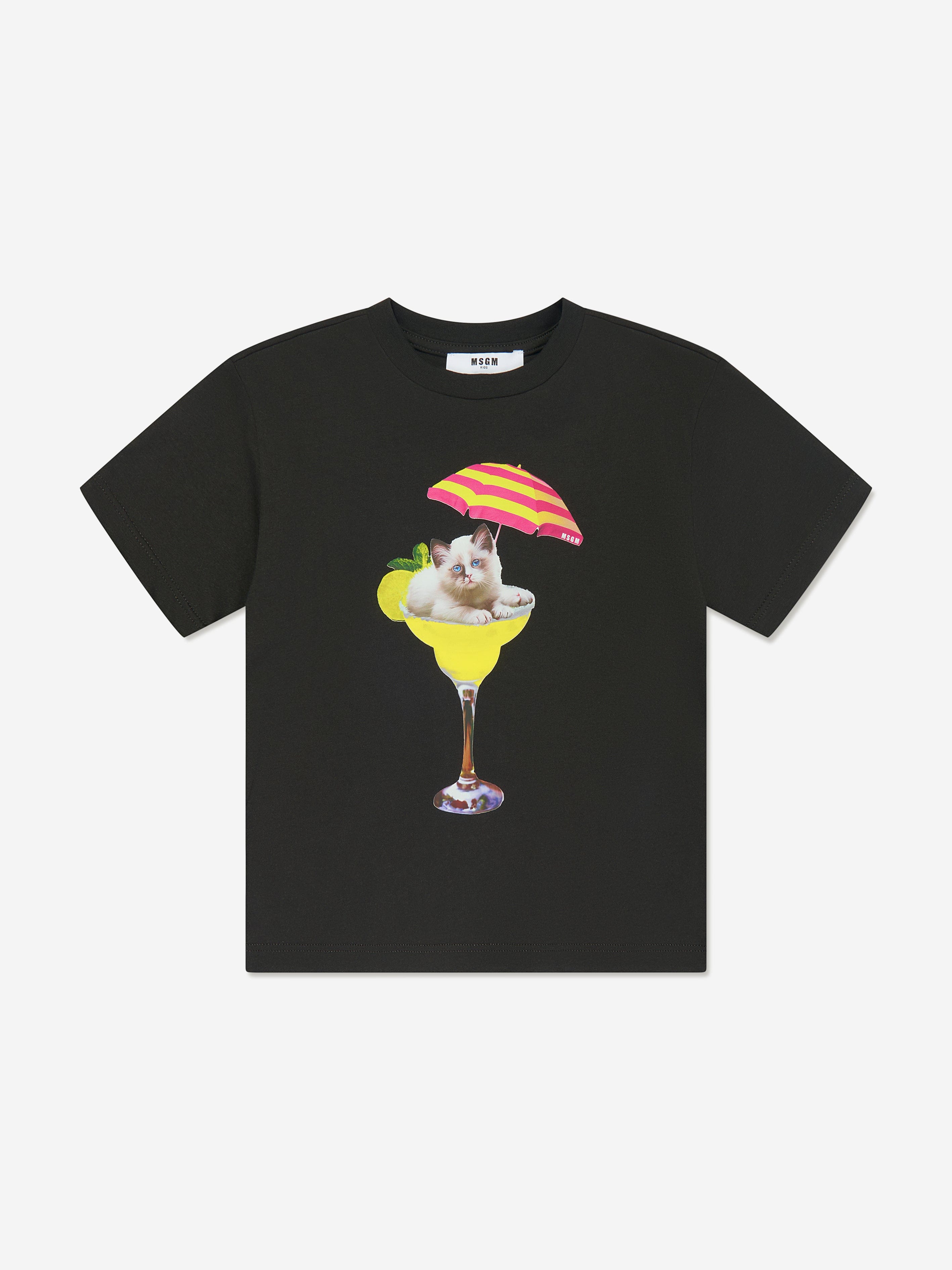 MSGM Girls Jersey T-Shirt in Black