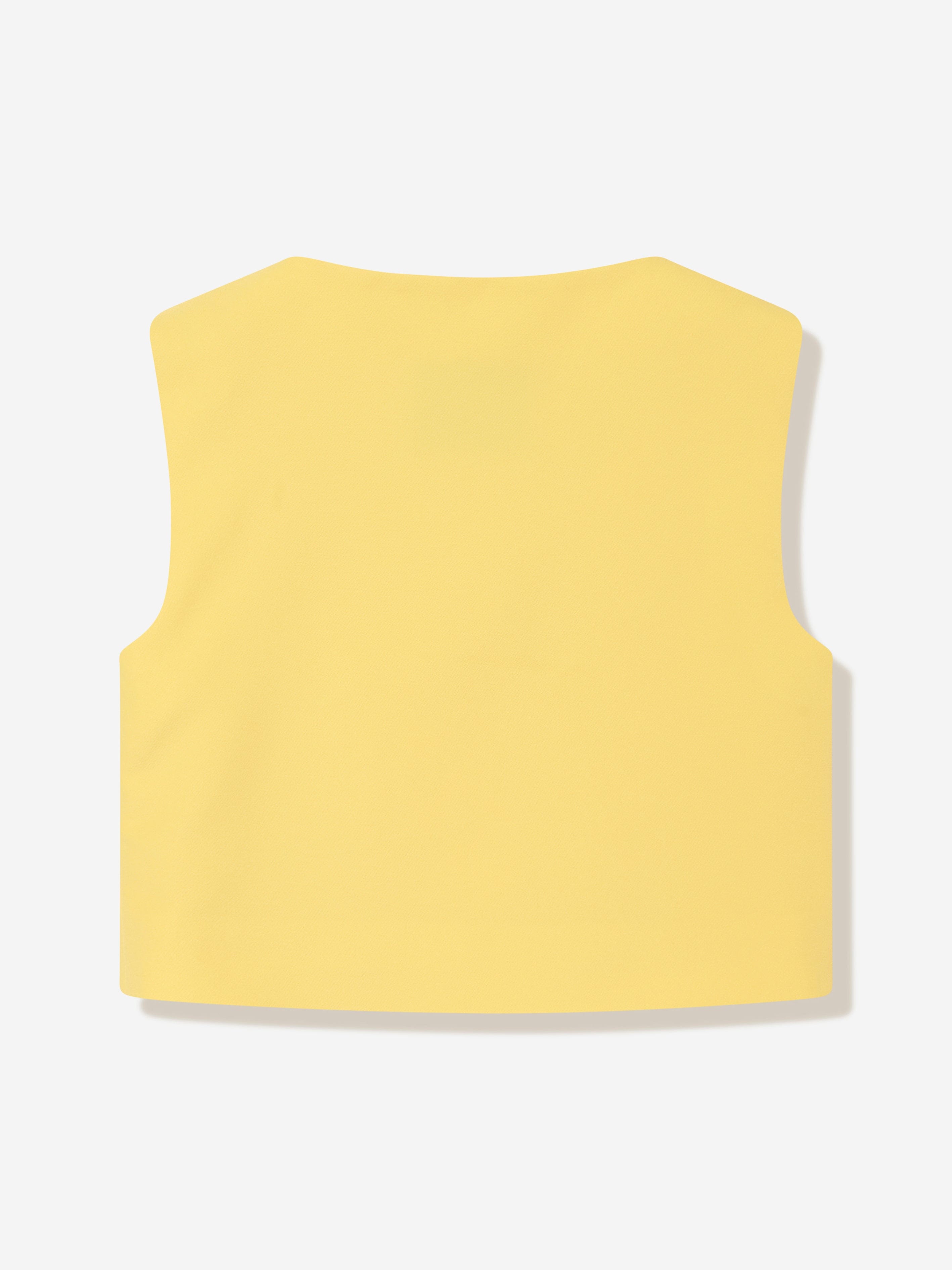 MSGM Girls Technical Fabric Gilet in Yellow